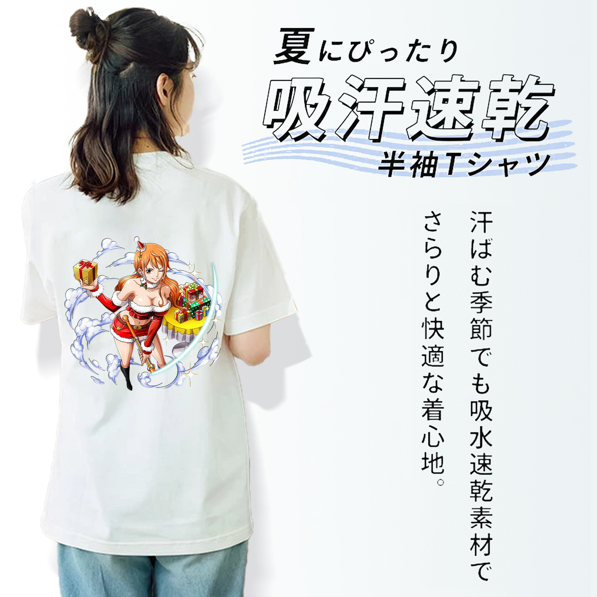 ワンピース ナミ ONE PIECE Nami レディース半袖Tシャツ(バックプリント)