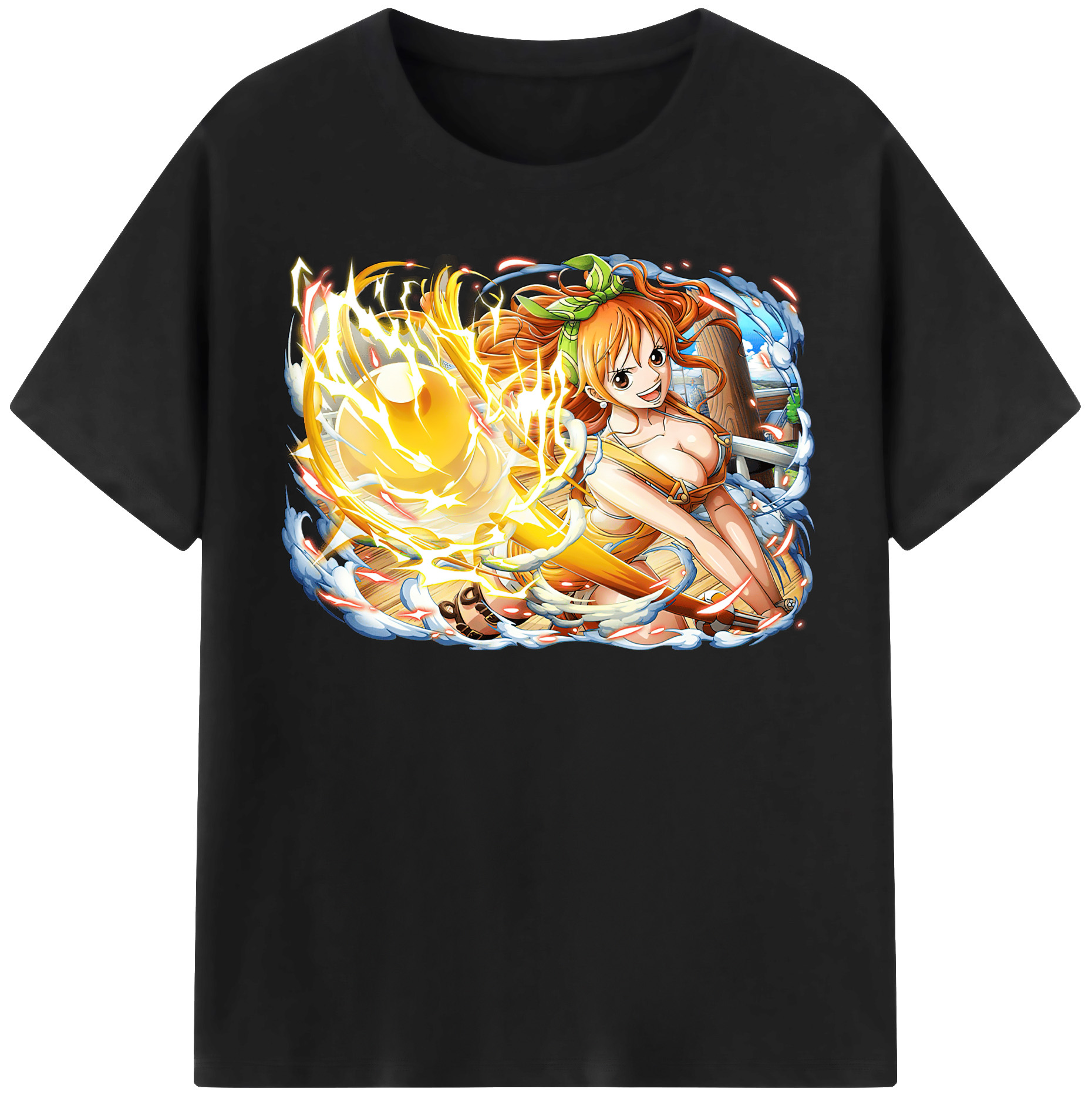 （画像用） ワンピース ナミ ONE PIECE Nami レディースカジュアルプリントTシャツ（綿100％）