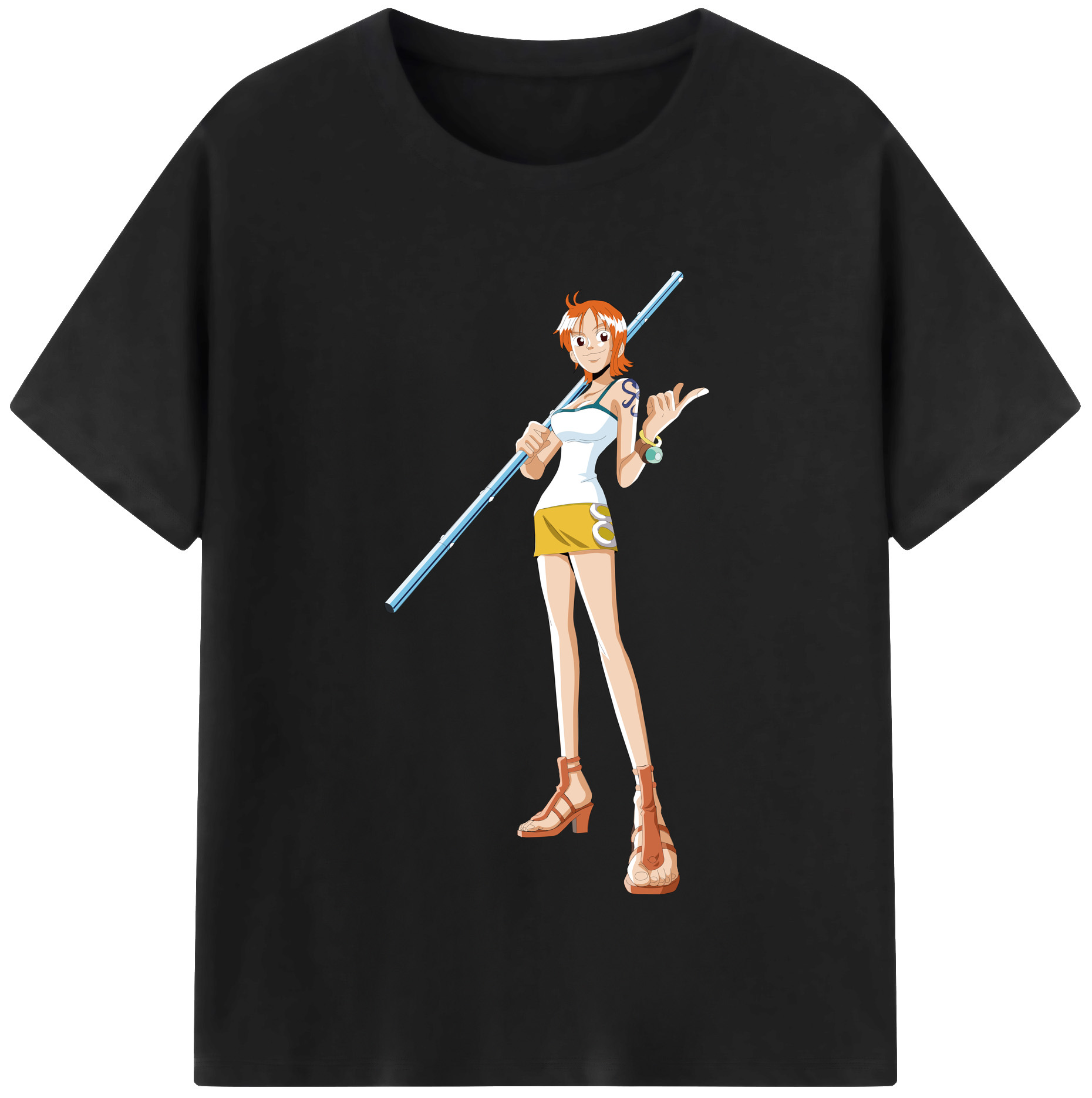 （画像用） ワンピース ナミ ONE PIECE Nami レディースカジュアルプリントTシャツ（綿100％）