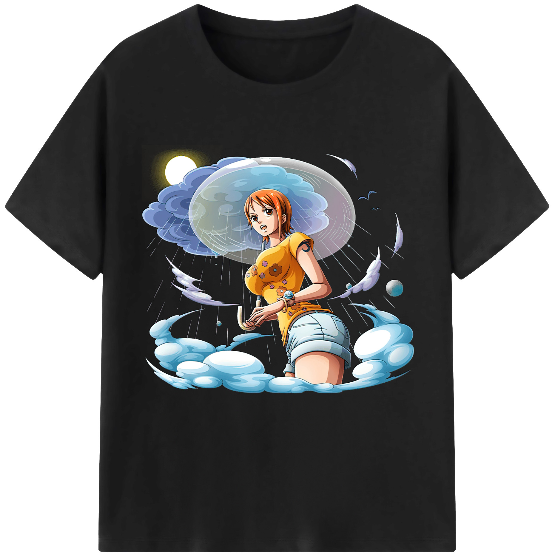 （画像用） ワンピース ナミ ONE PIECE Nami レディースカジュアルプリントTシャツ（綿100％）