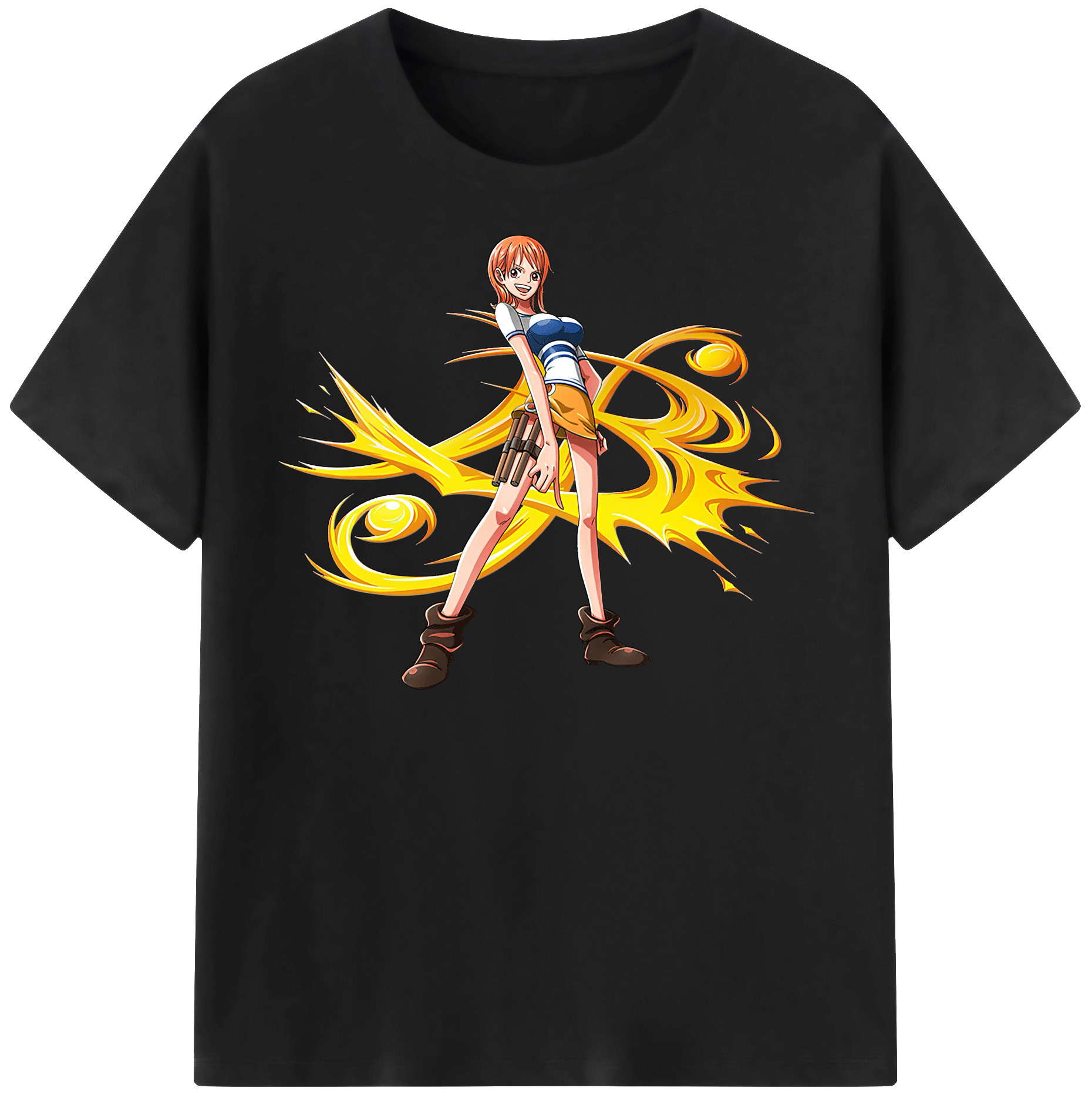 （画像用） ワンピース ナミ ONE PIECE Nami レディースカジュアルプリントTシャツ（綿100％）
