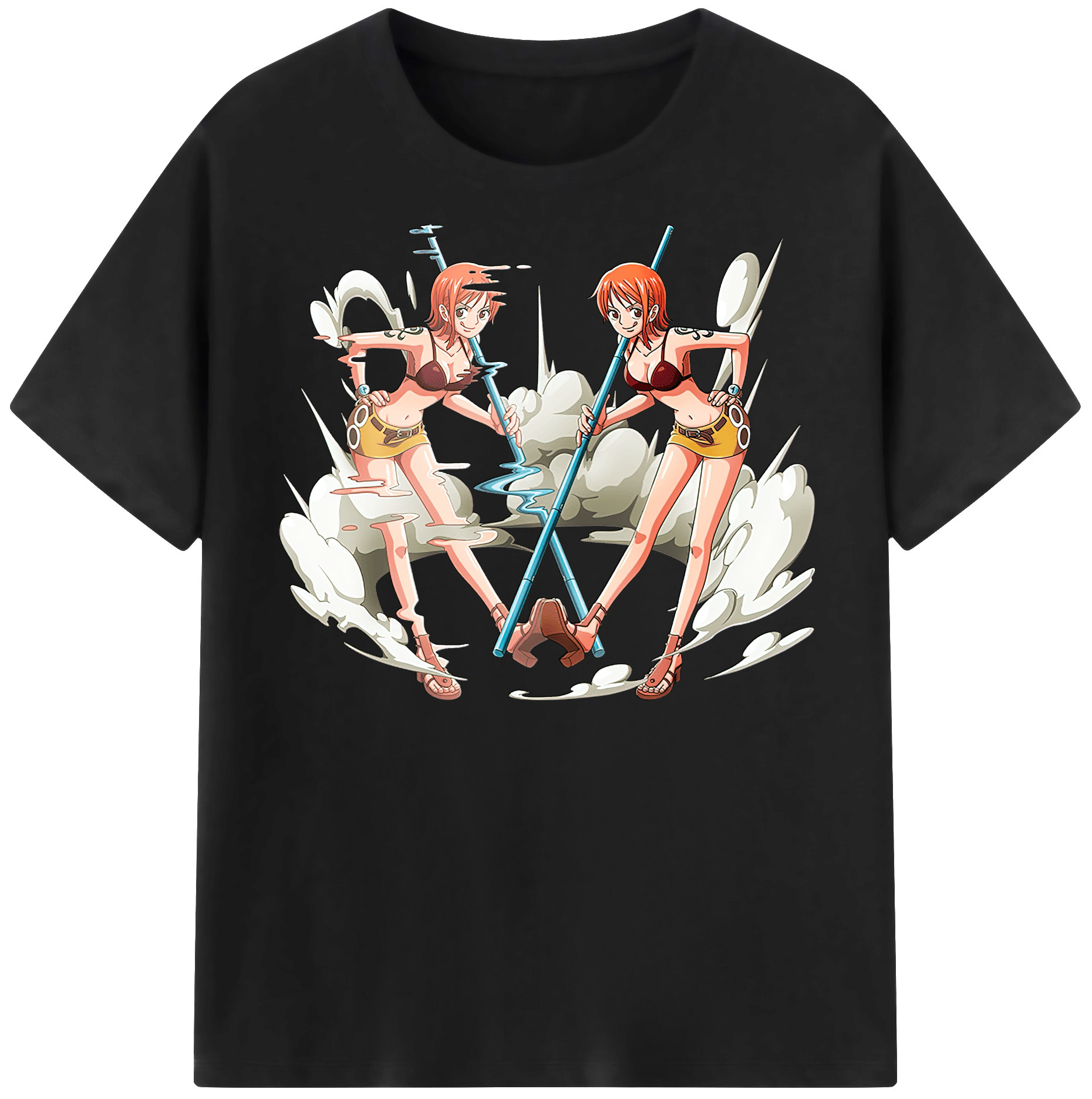 （画像用） ワンピース ナミ ONE PIECE Nami レディースカジュアルプリントTシャツ（綿100％）