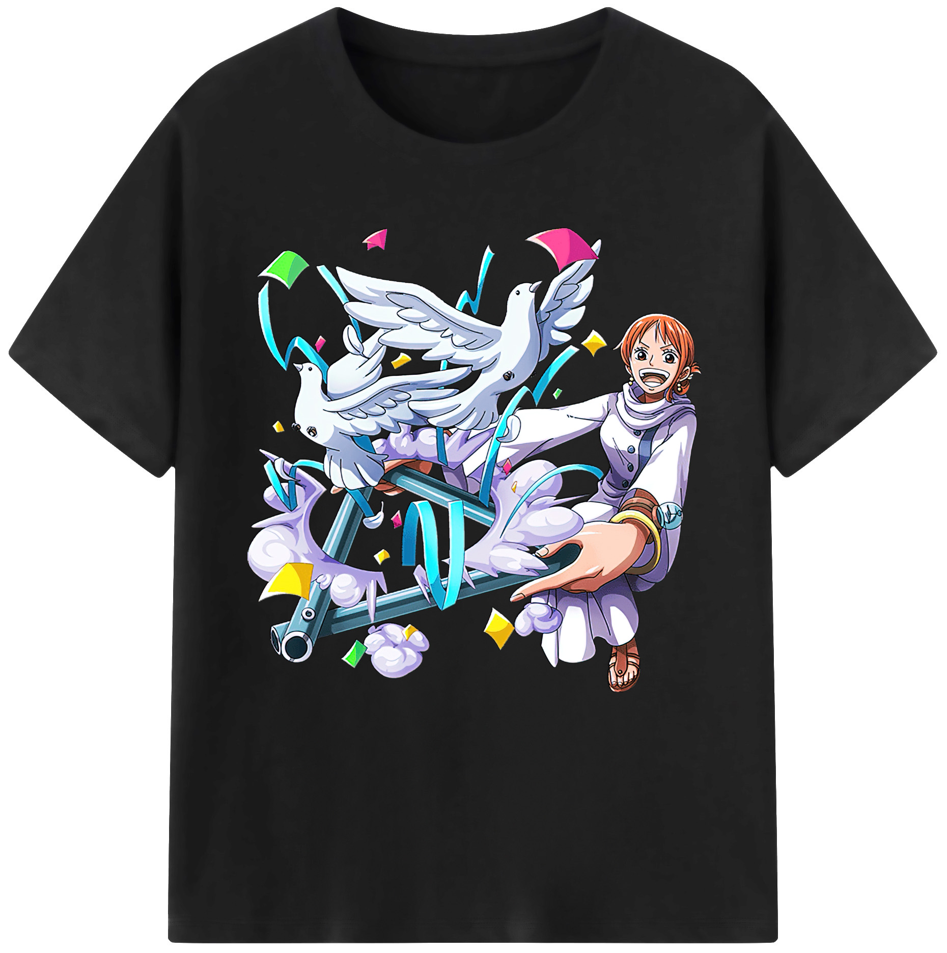 （画像用） ワンピース ナミ ONE PIECE Nami レディースカジュアルプリントTシャツ（綿100％）