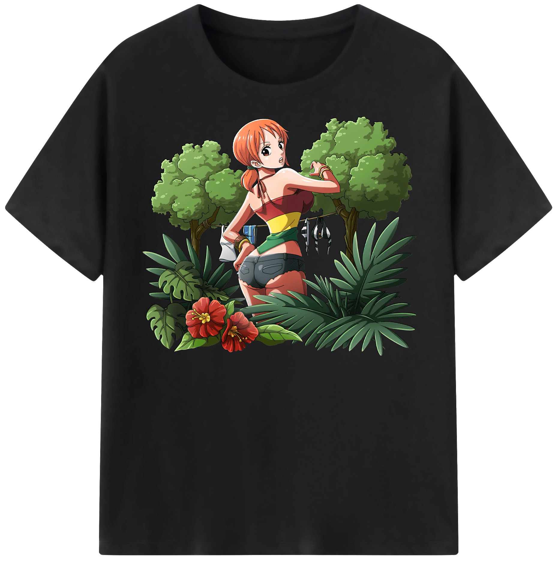 （画像用） ワンピース ナミ ONE PIECE Nami レディースカジュアルプリントTシャツ（綿100％）