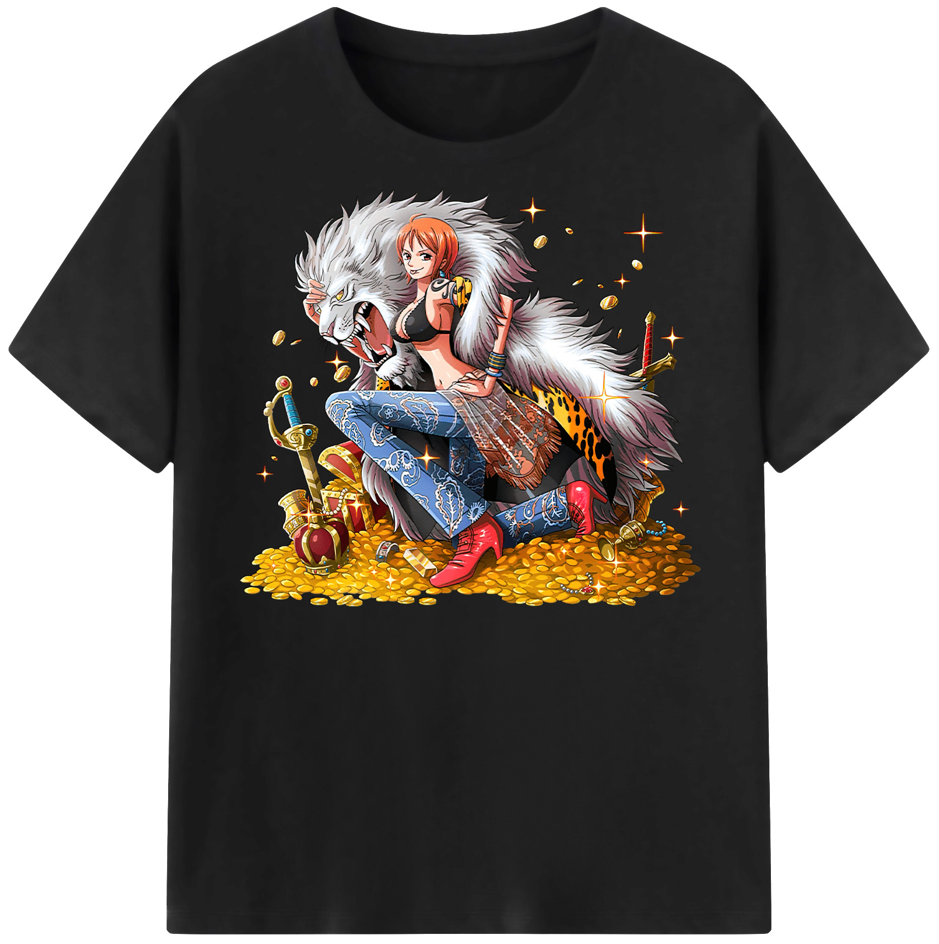 （画像用） ワンピース ナミ ONE PIECE Nami レディースカジュアルプリントTシャツ（綿100％）