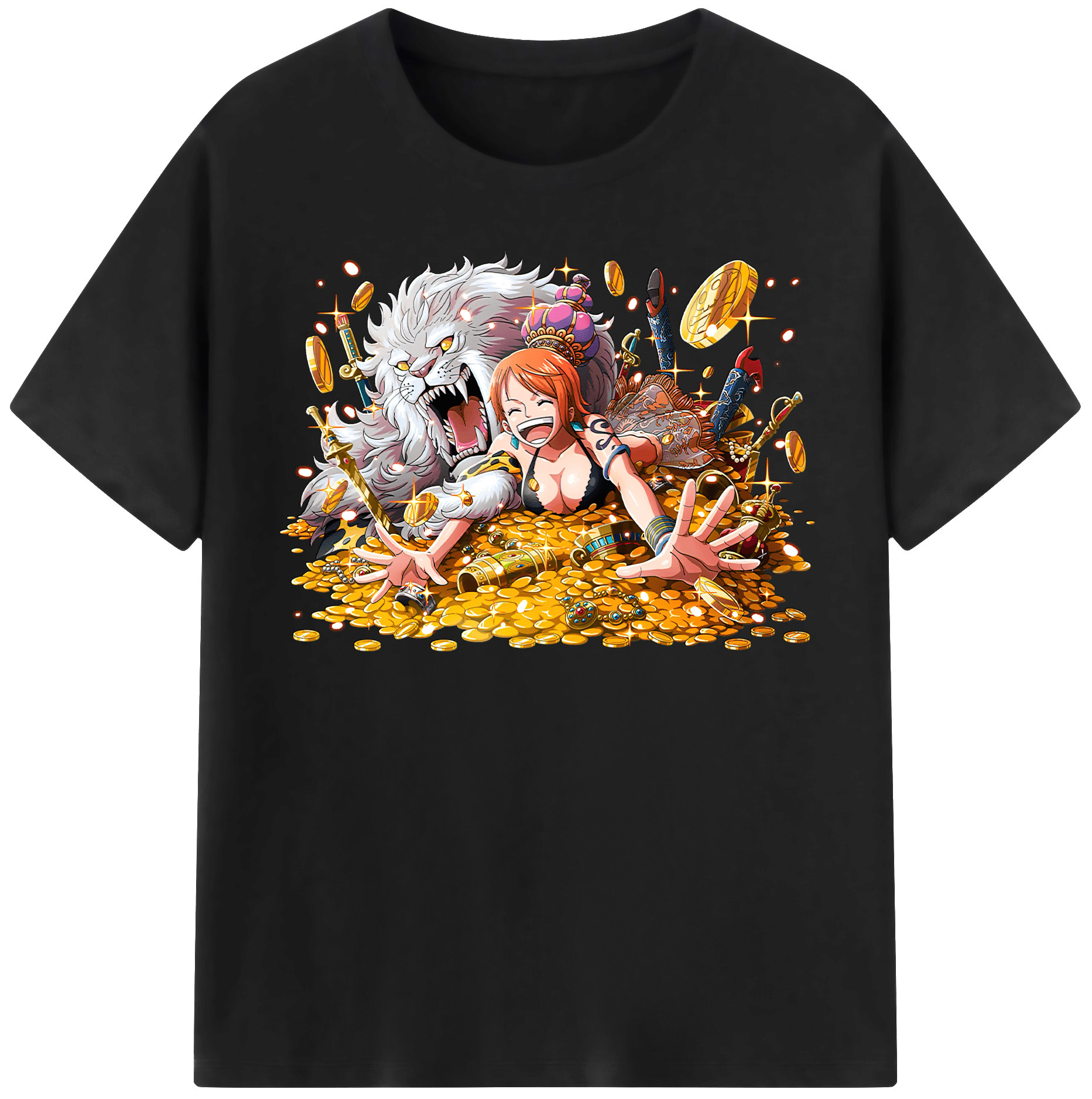（画像用） ワンピース ナミ ONE PIECE Nami レディースカジュアルプリントTシャツ（綿100％）
