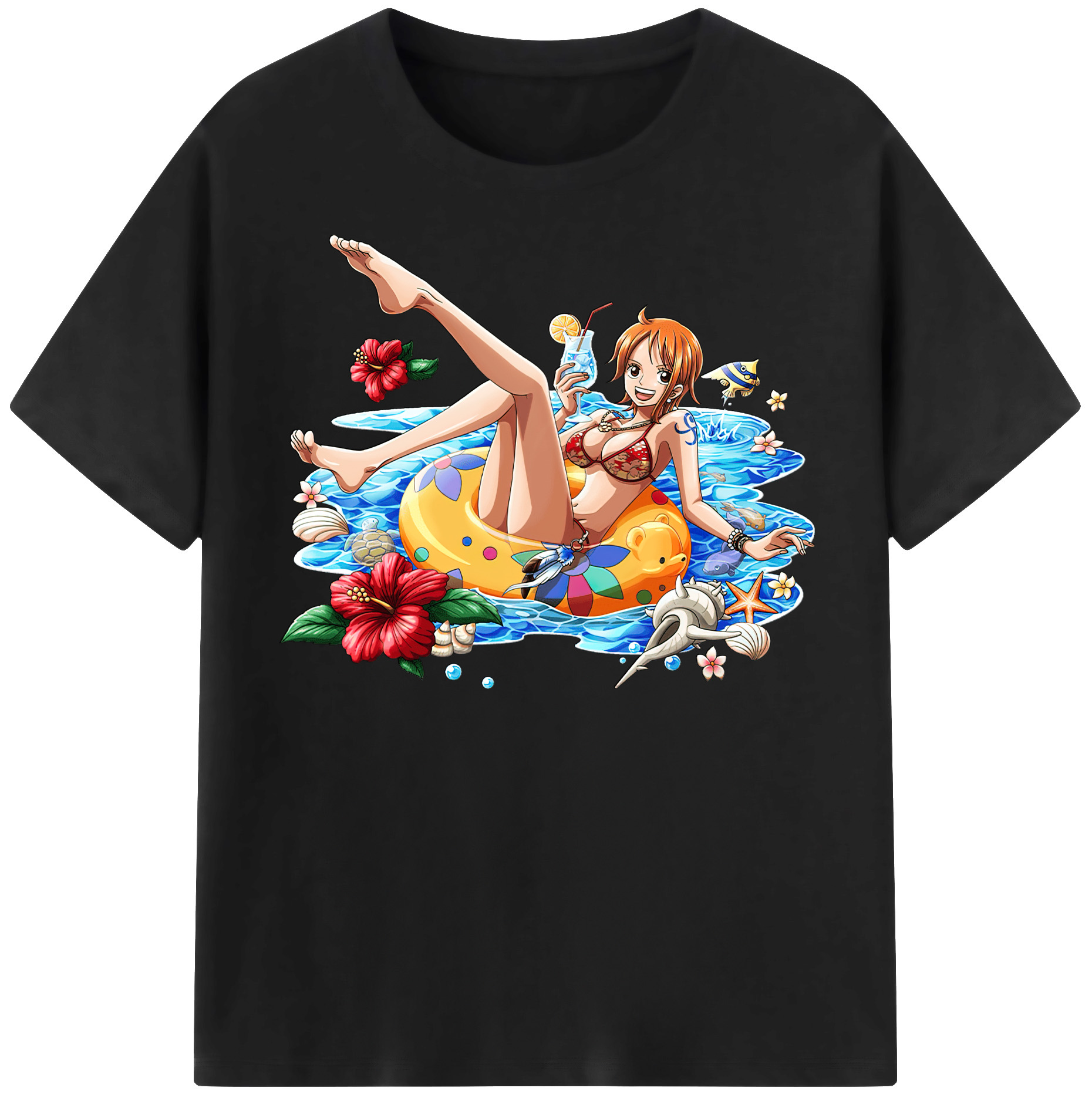 （画像用） ワンピース ナミ ONE PIECE Nami レディースカジュアルプリントTシャツ（綿100％）