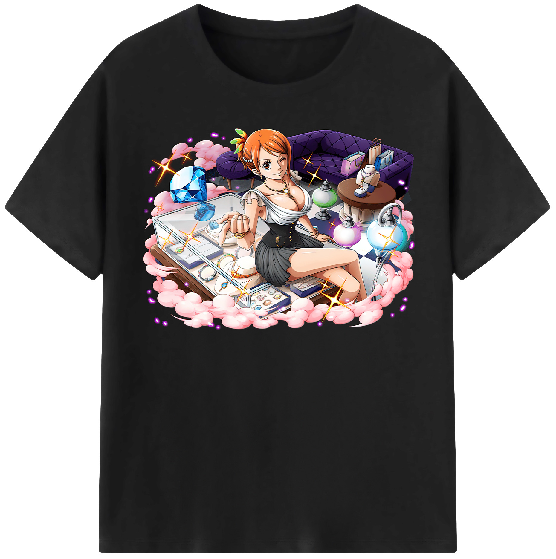 （画像用） ワンピース ナミ ONE PIECE Nami レディースカジュアルプリントTシャツ（綿100％）