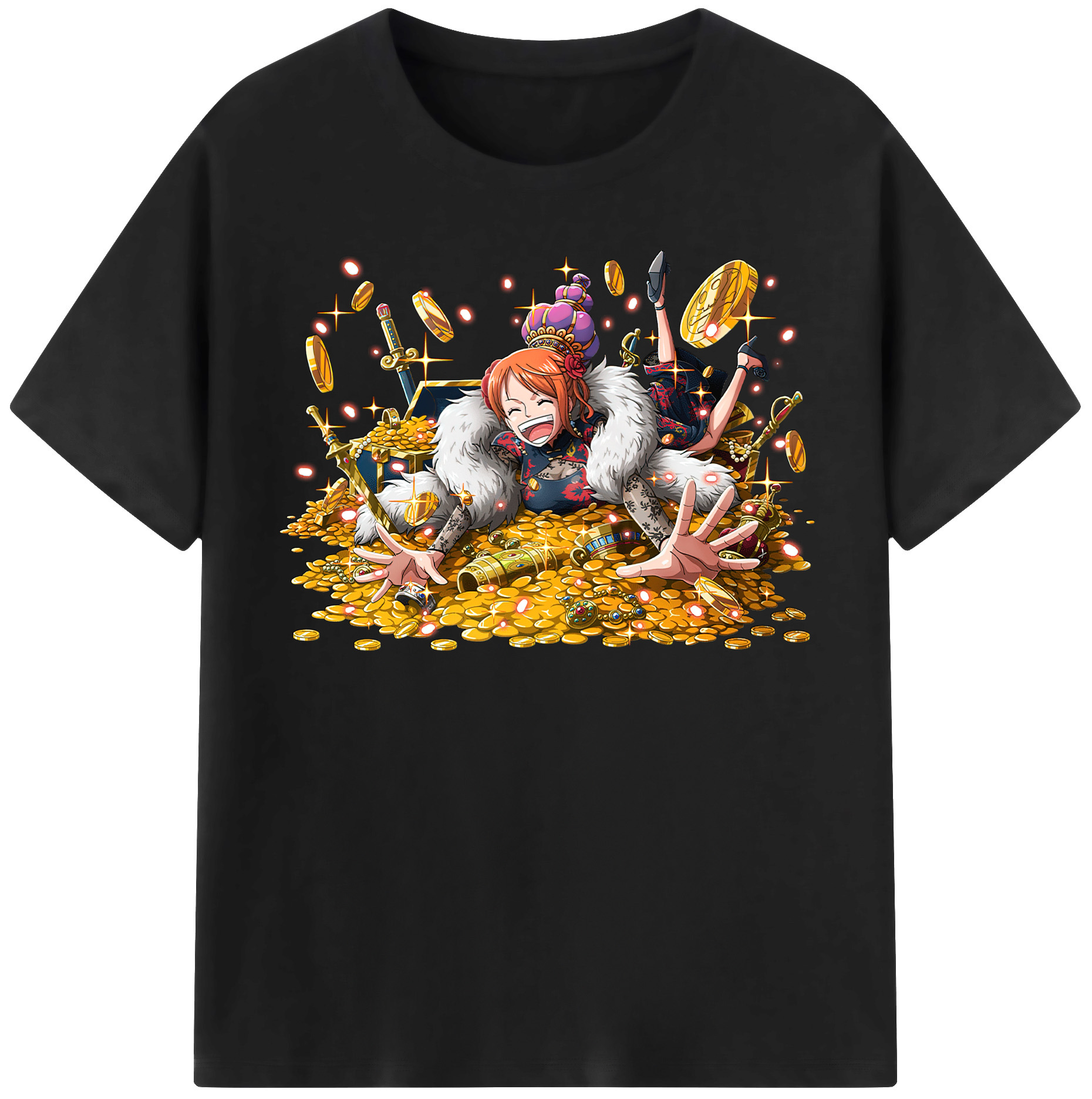 （画像用） ワンピース ナミ ONE PIECE Nami レディースカジュアルプリントTシャツ（綿100％）