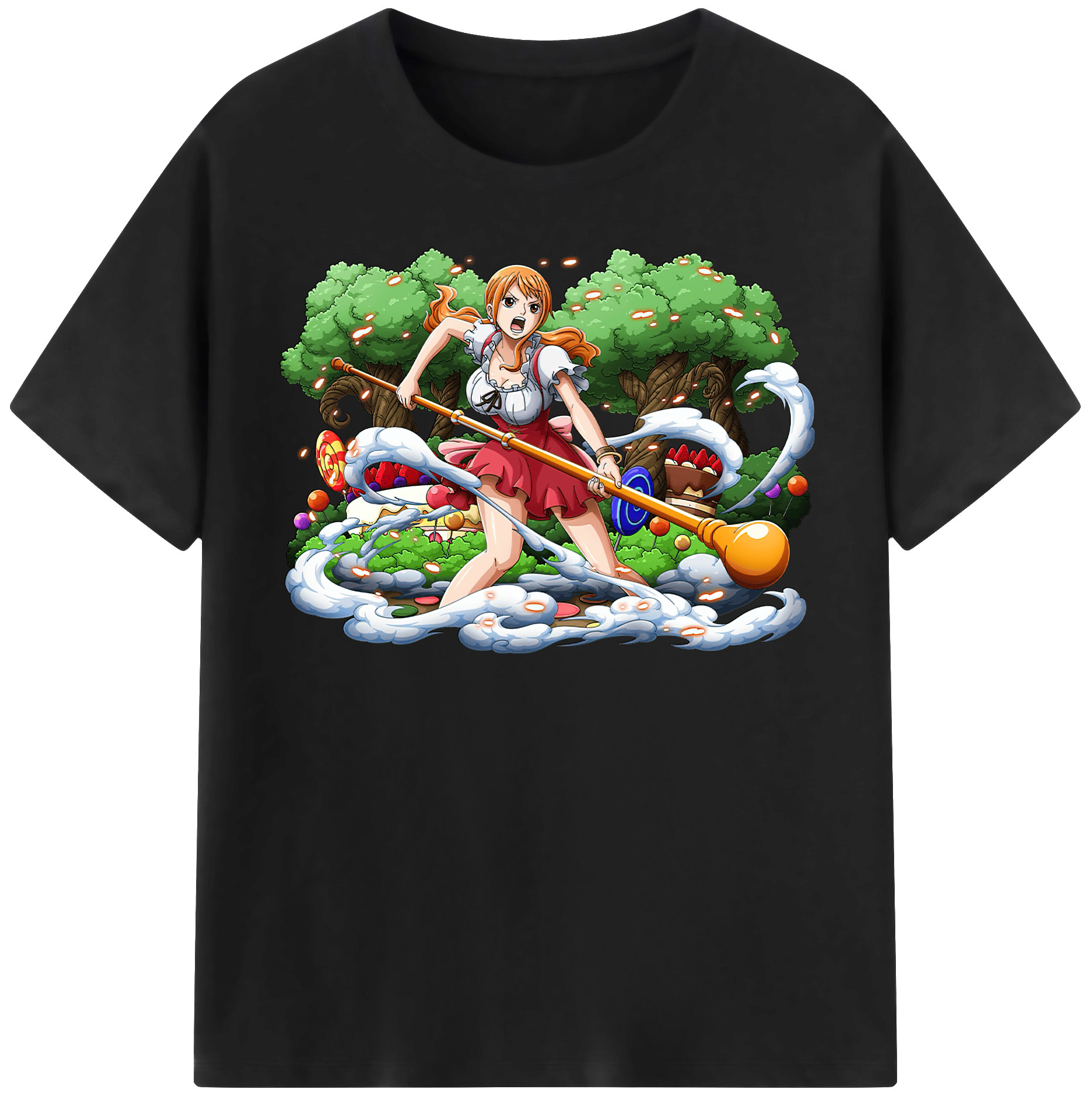 （画像用） ワンピース ナミ ONE PIECE Nami レディースカジュアルプリントTシャツ（綿100％）