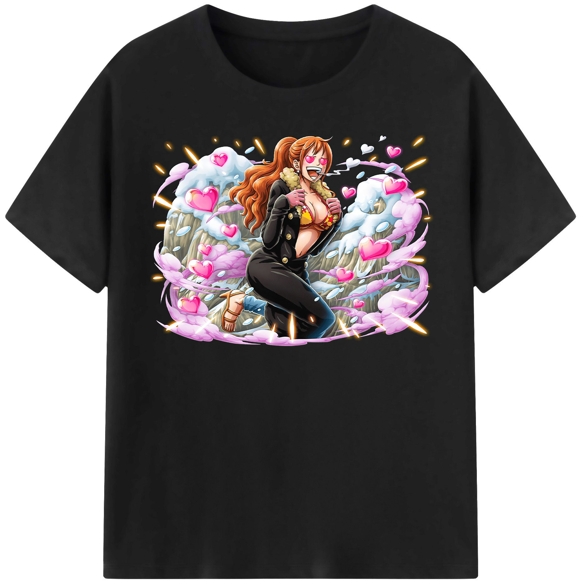 （画像用） ワンピース ナミ ONE PIECE Nami レディースカジュアルプリントTシャツ（綿100％）