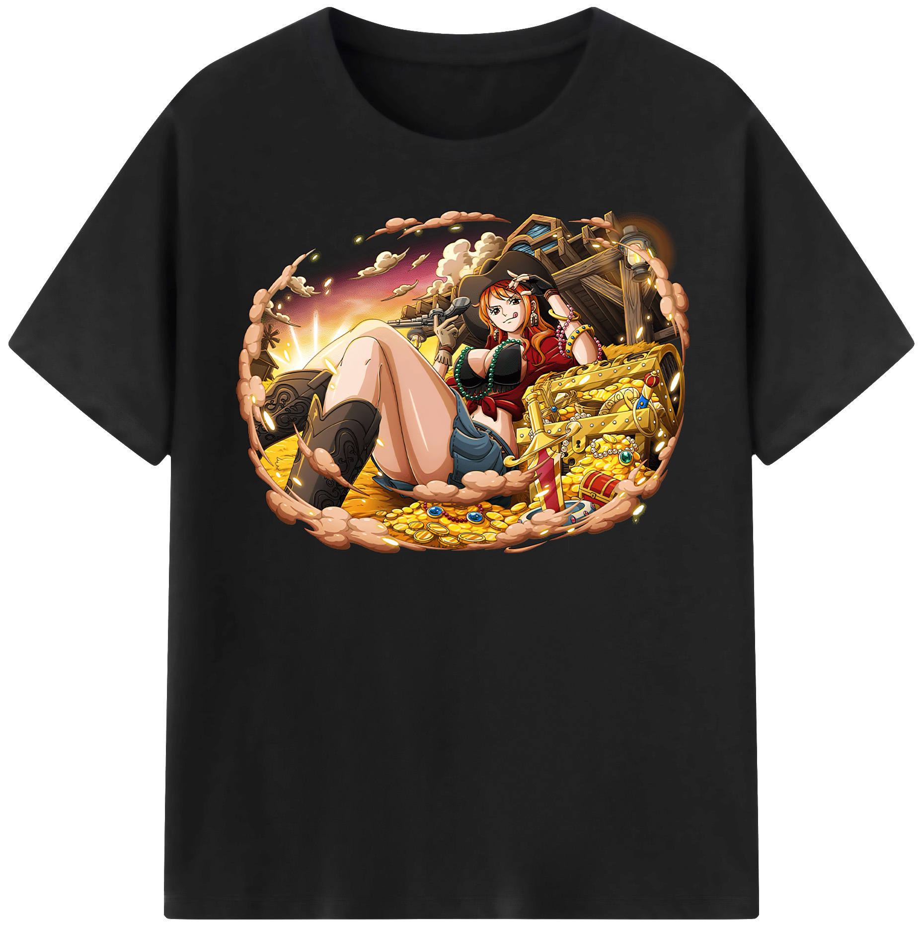 （画像用） ワンピース ナミ ONE PIECE Nami レディースカジュアルプリントTシャツ（綿100％）