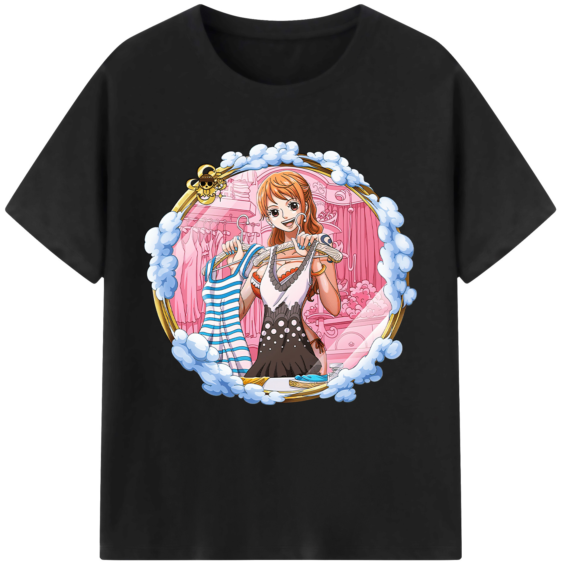 （画像用） ワンピース ナミ ONE PIECE Nami レディースカジュアルプリントTシャツ（綿100％）
