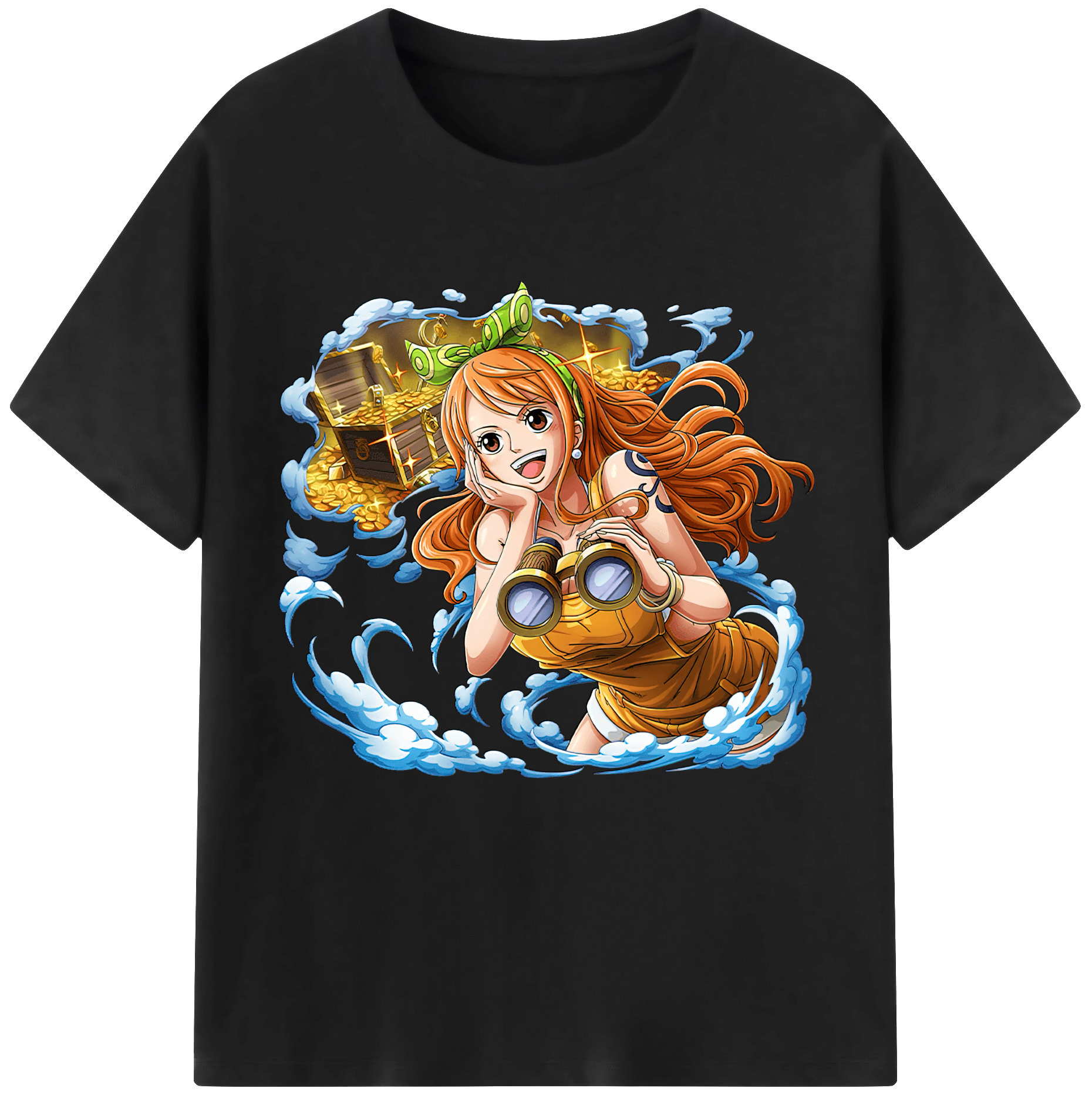 （画像用） ワンピース ナミ ONE PIECE Nami レディースカジュアルプリントTシャツ（綿100％）