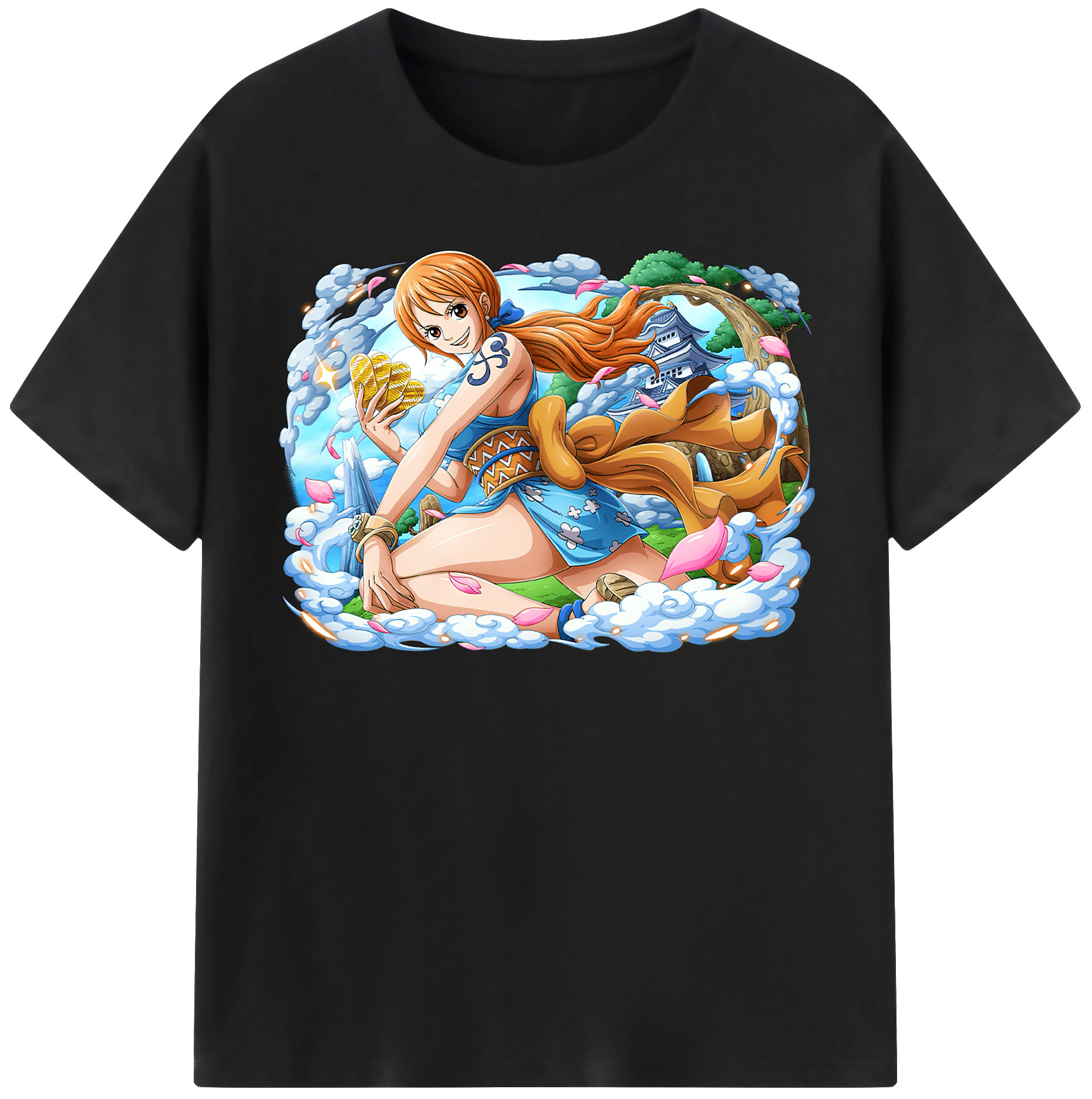 （画像用） ワンピース ナミ ONE PIECE Nami レディースカジュアルプリントTシャツ（綿100％）