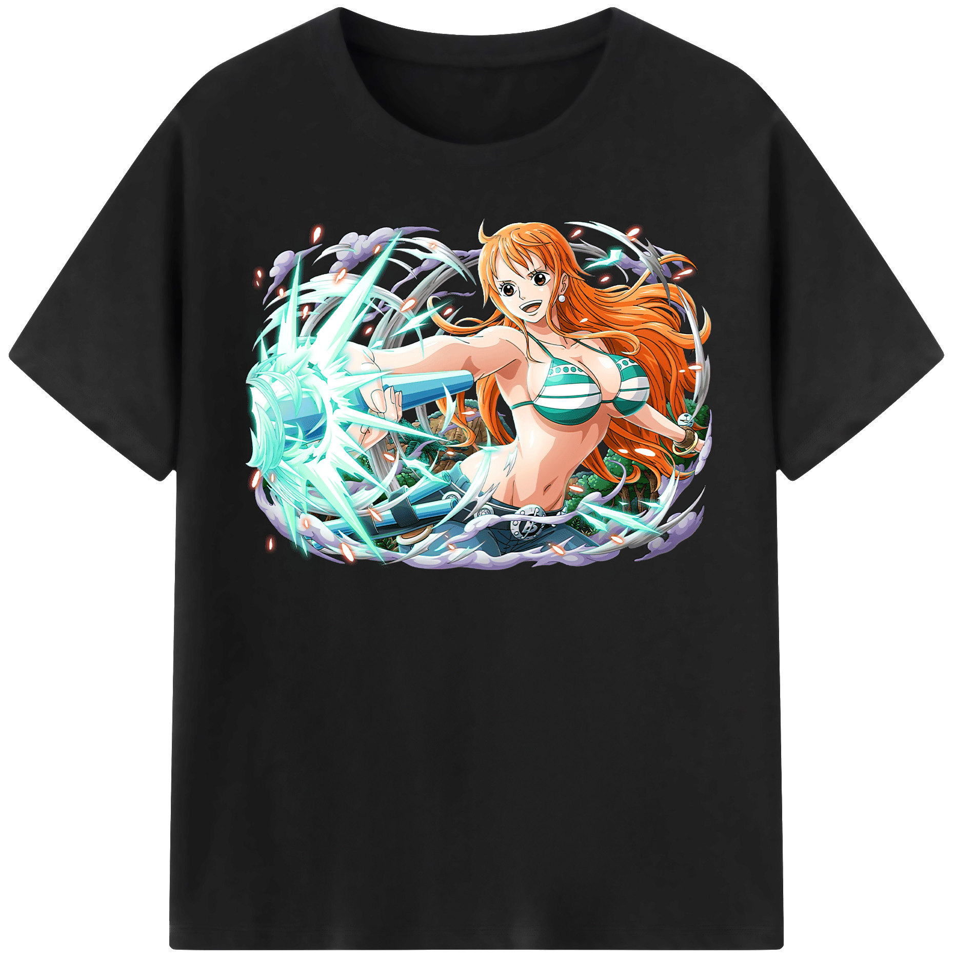 （画像用） ワンピース ナミ ONE PIECE Nami レディースカジュアルプリントTシャツ（綿100％）