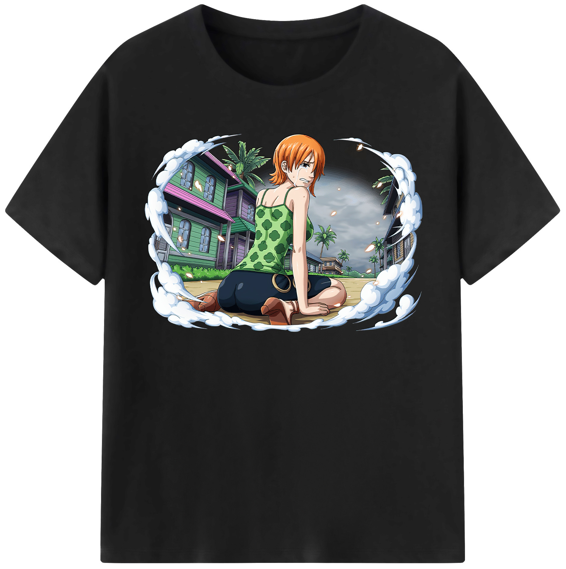 （画像用） ワンピース ナミ ONE PIECE Nami レディースカジュアルプリントTシャツ（綿100％）