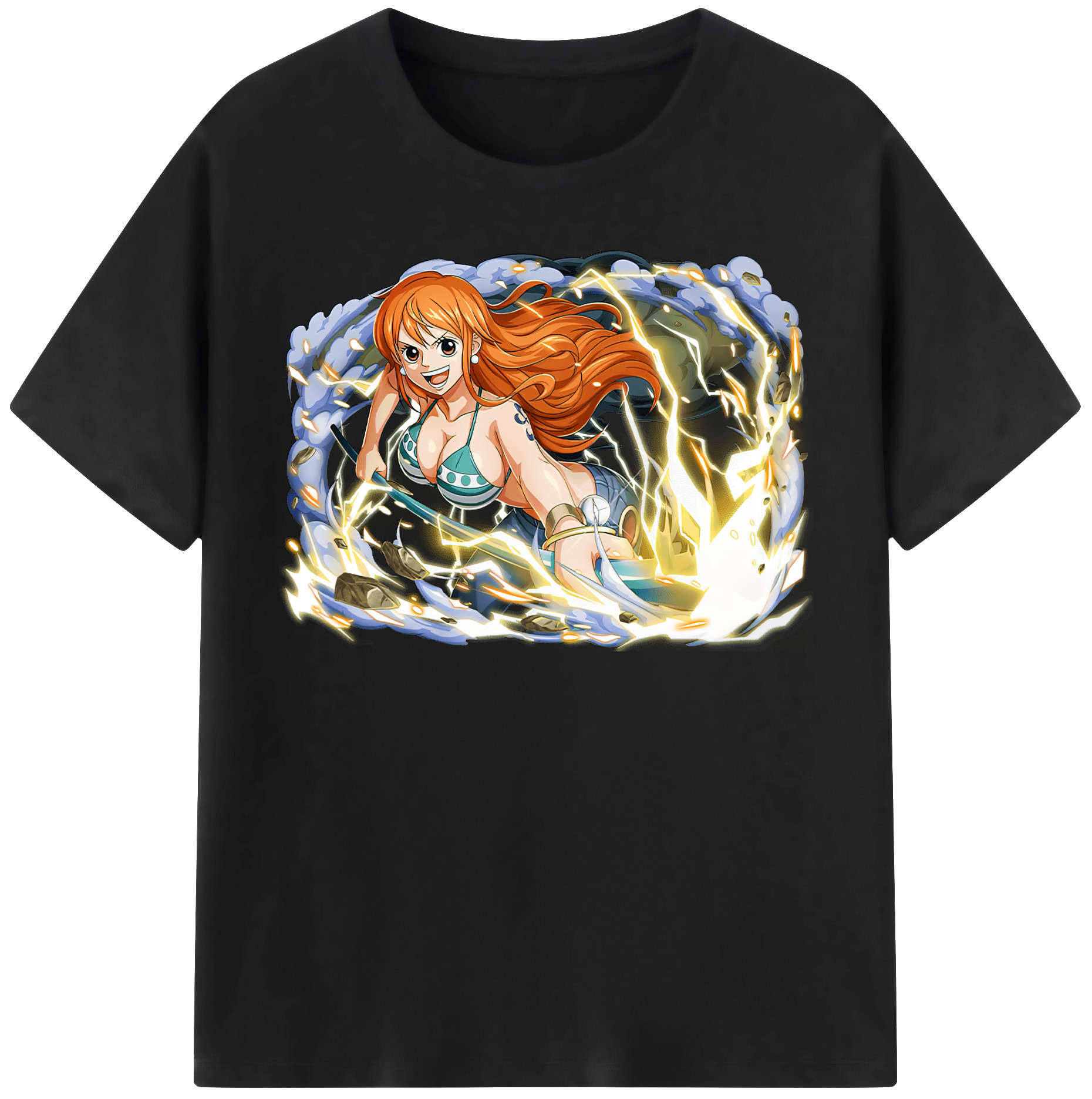 （画像用） ワンピース ナミ ONE PIECE Nami レディースカジュアルプリントTシャツ（綿100％）