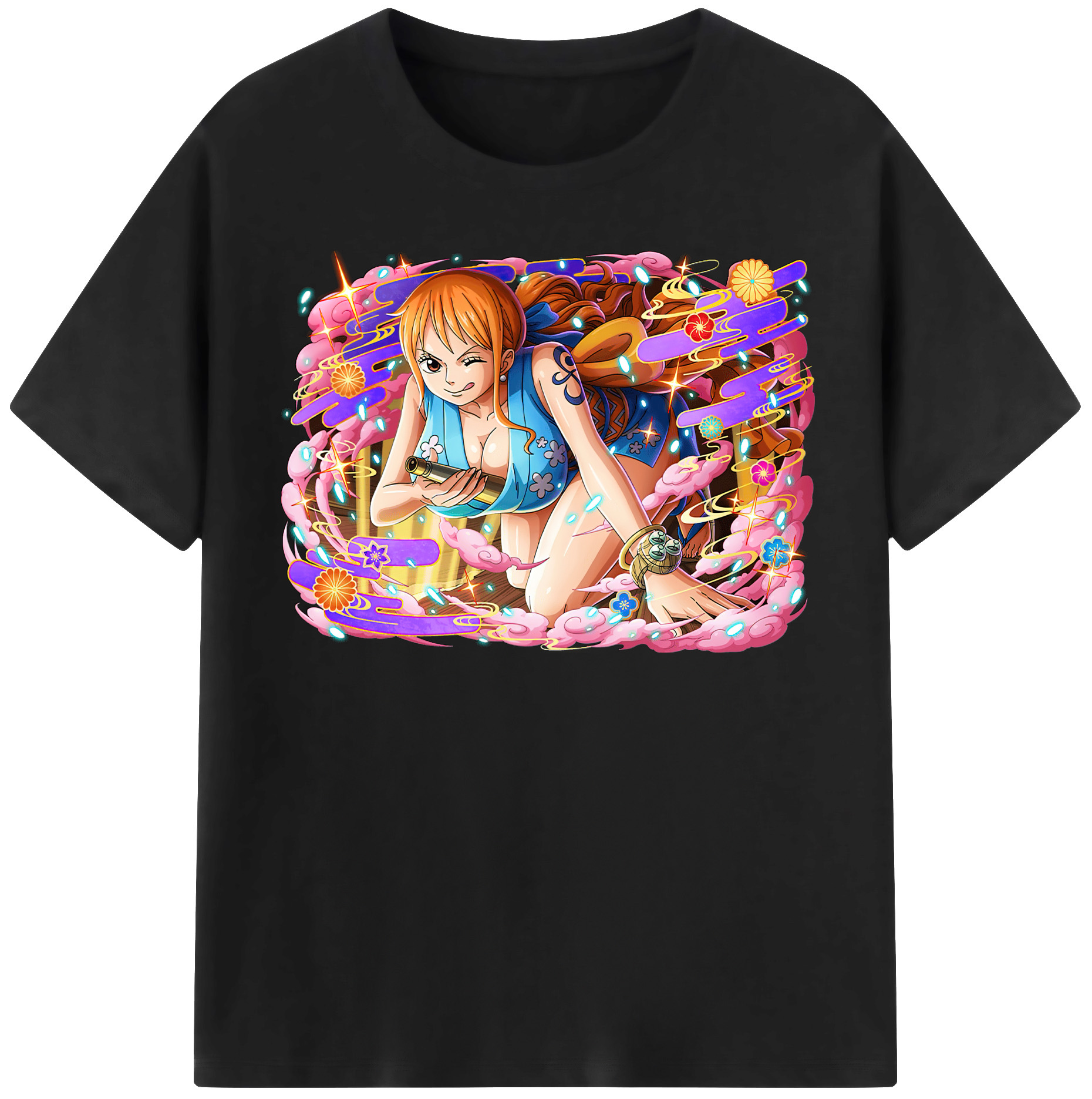 （画像用） ワンピース ナミ ONE PIECE Nami レディースカジュアルプリントTシャツ（綿100％）