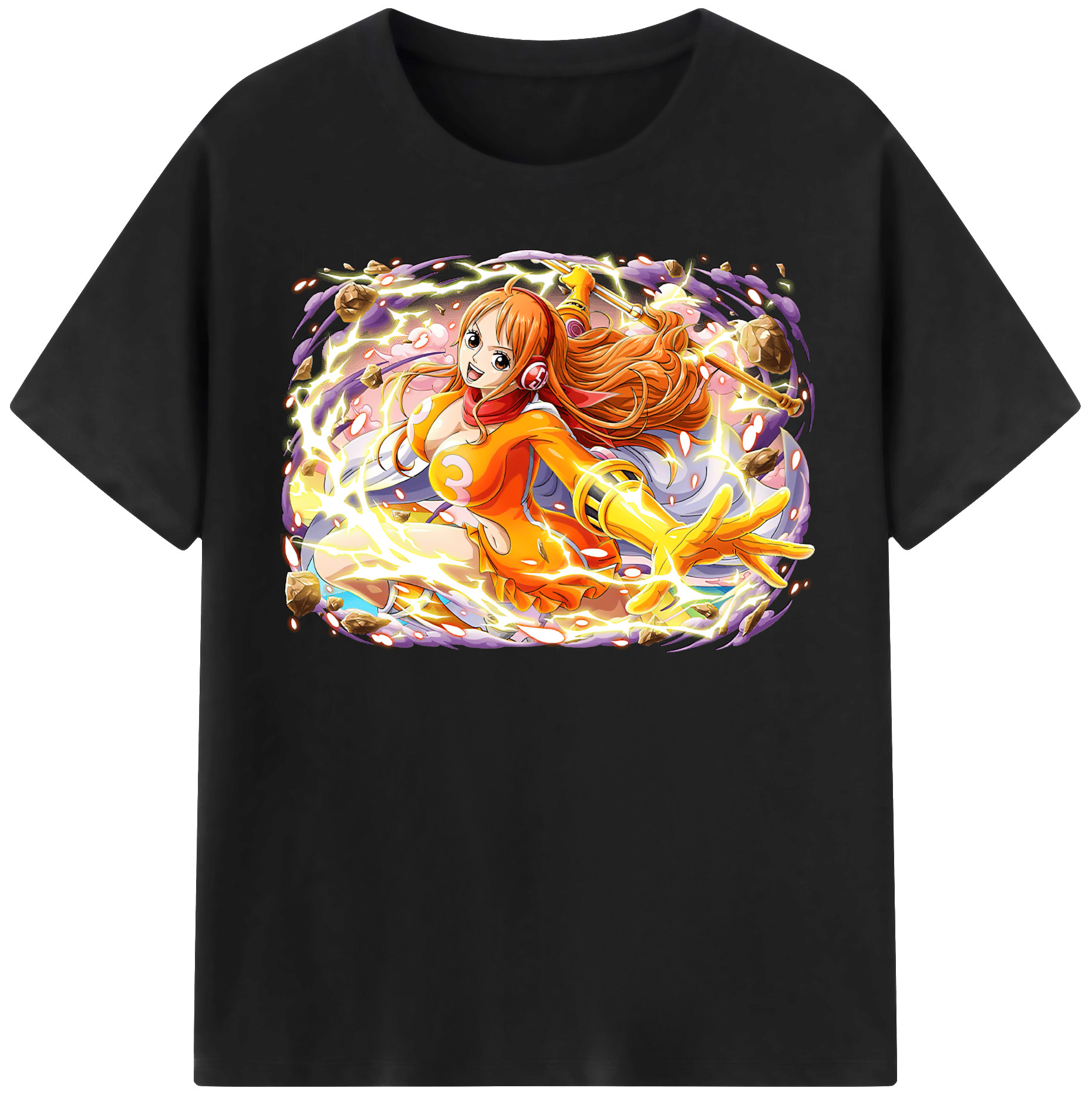 （画像用） ワンピース ナミ ONE PIECE Nami レディースカジュアルプリントTシャツ（綿100％）