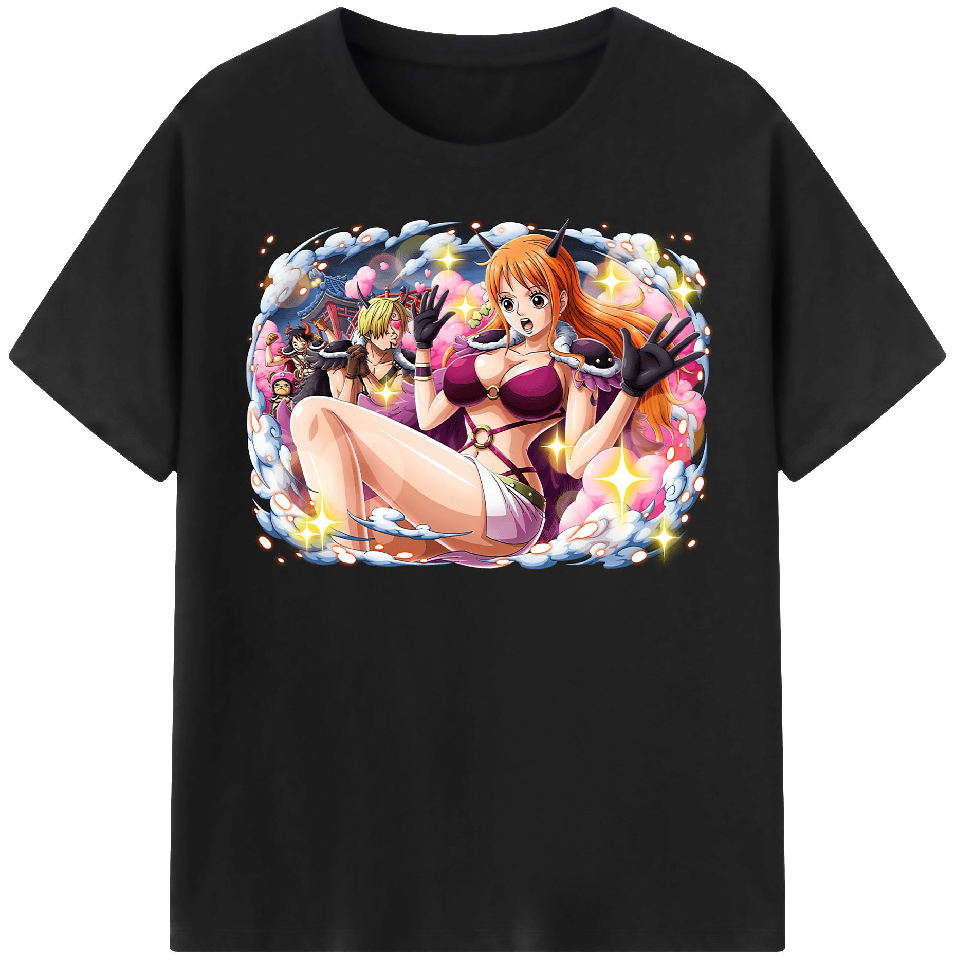 （画像用） ワンピース ナミ ONE PIECE Nami レディースカジュアルプリントTシャツ（綿100％）
