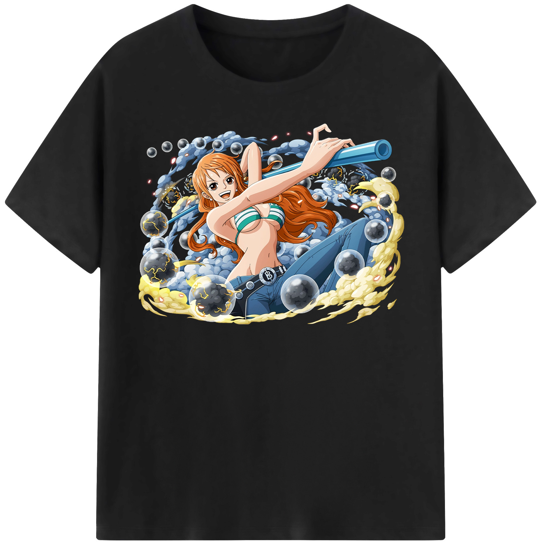 （画像用） ワンピース ナミ ONE PIECE Nami レディースカジュアルプリントTシャツ（綿100％）