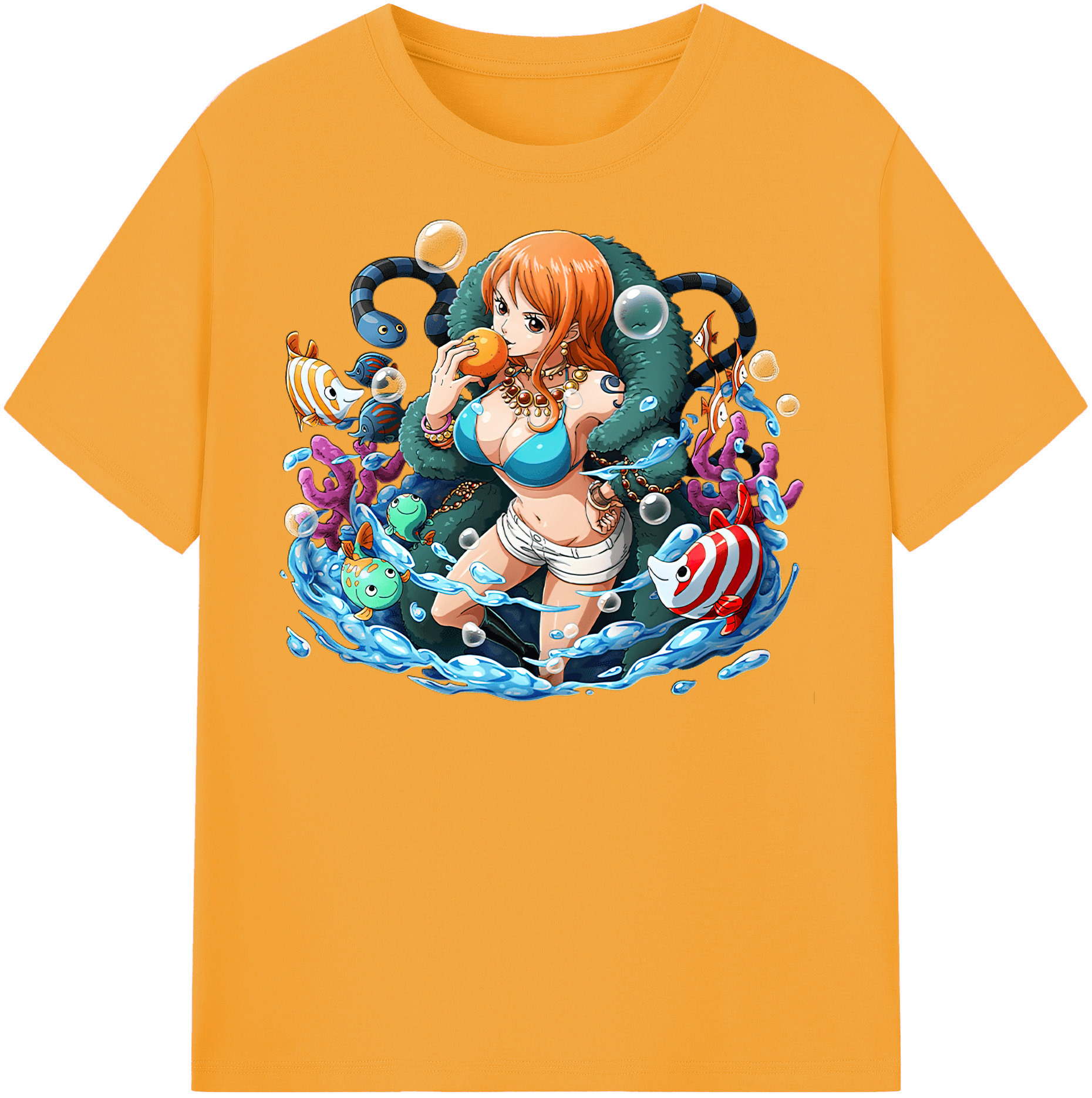 （画像用） ワンピース ナミ ONE PIECE Nami レディースカジュアルプリントTシャツ（綿100％）