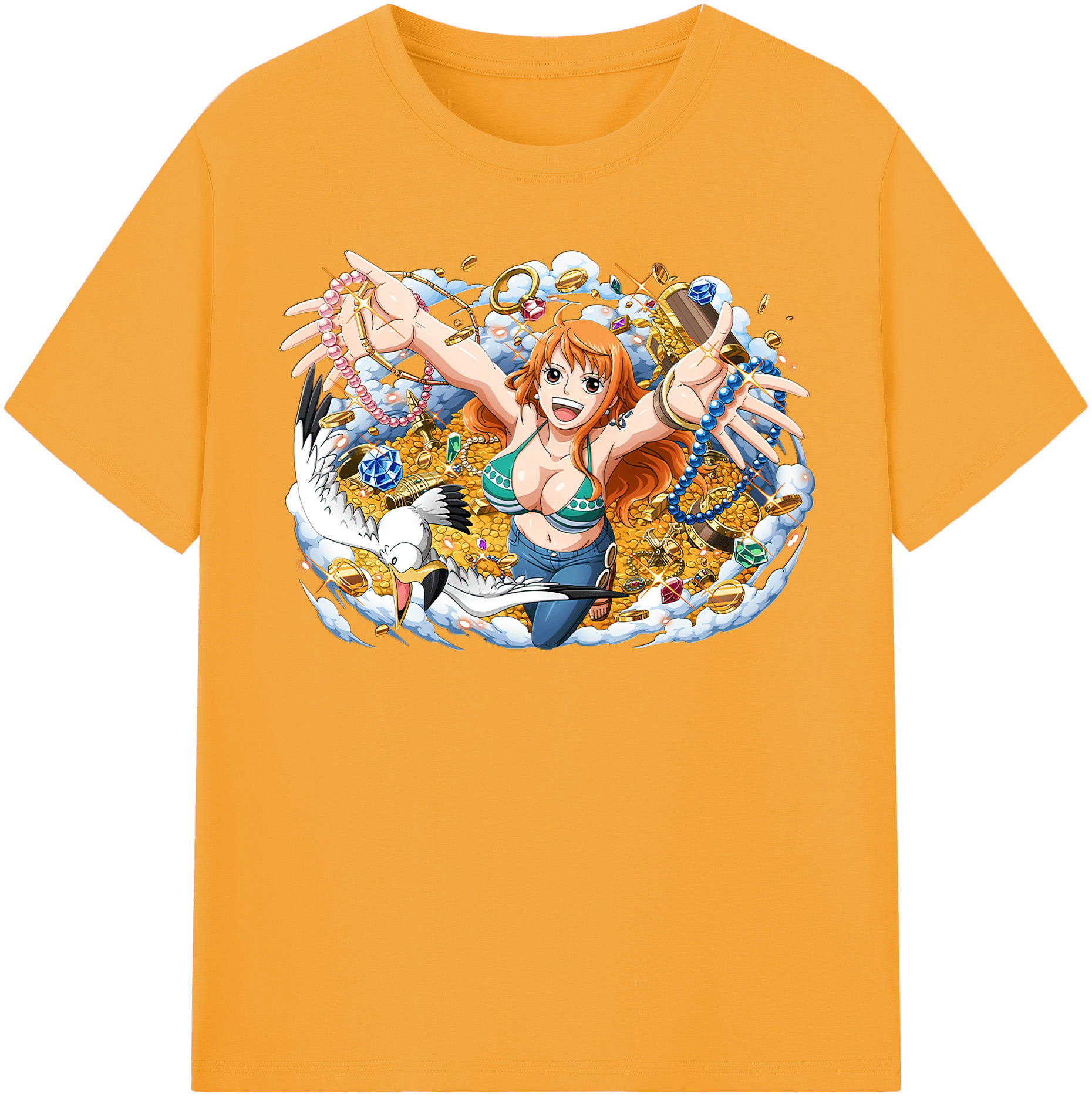 （画像用） ワンピース ナミ ONE PIECE Nami レディースカジュアルプリントTシャツ（綿100％）