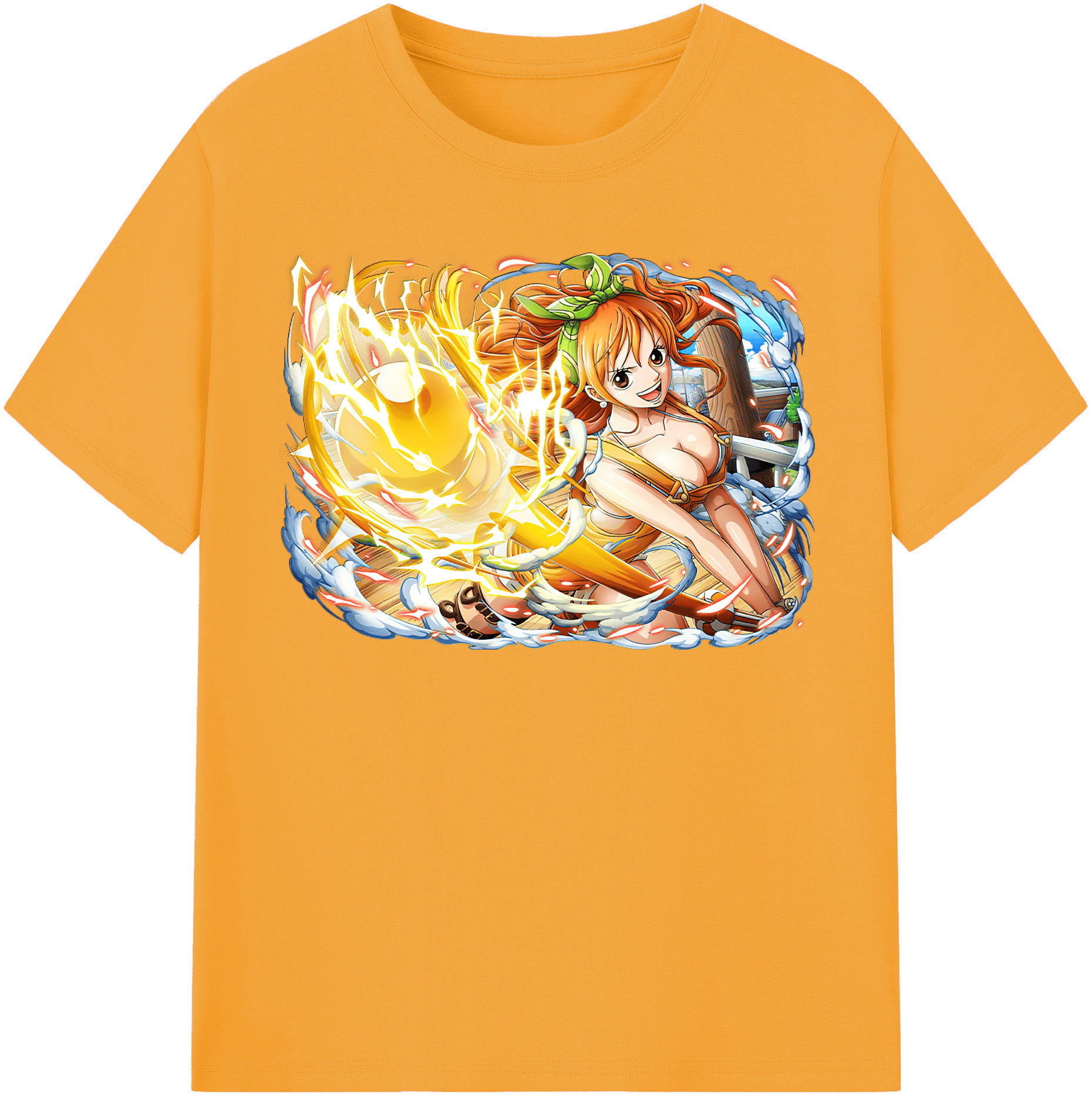 （画像用） ワンピース ナミ ONE PIECE Nami レディースカジュアルプリントTシャツ（綿100％）