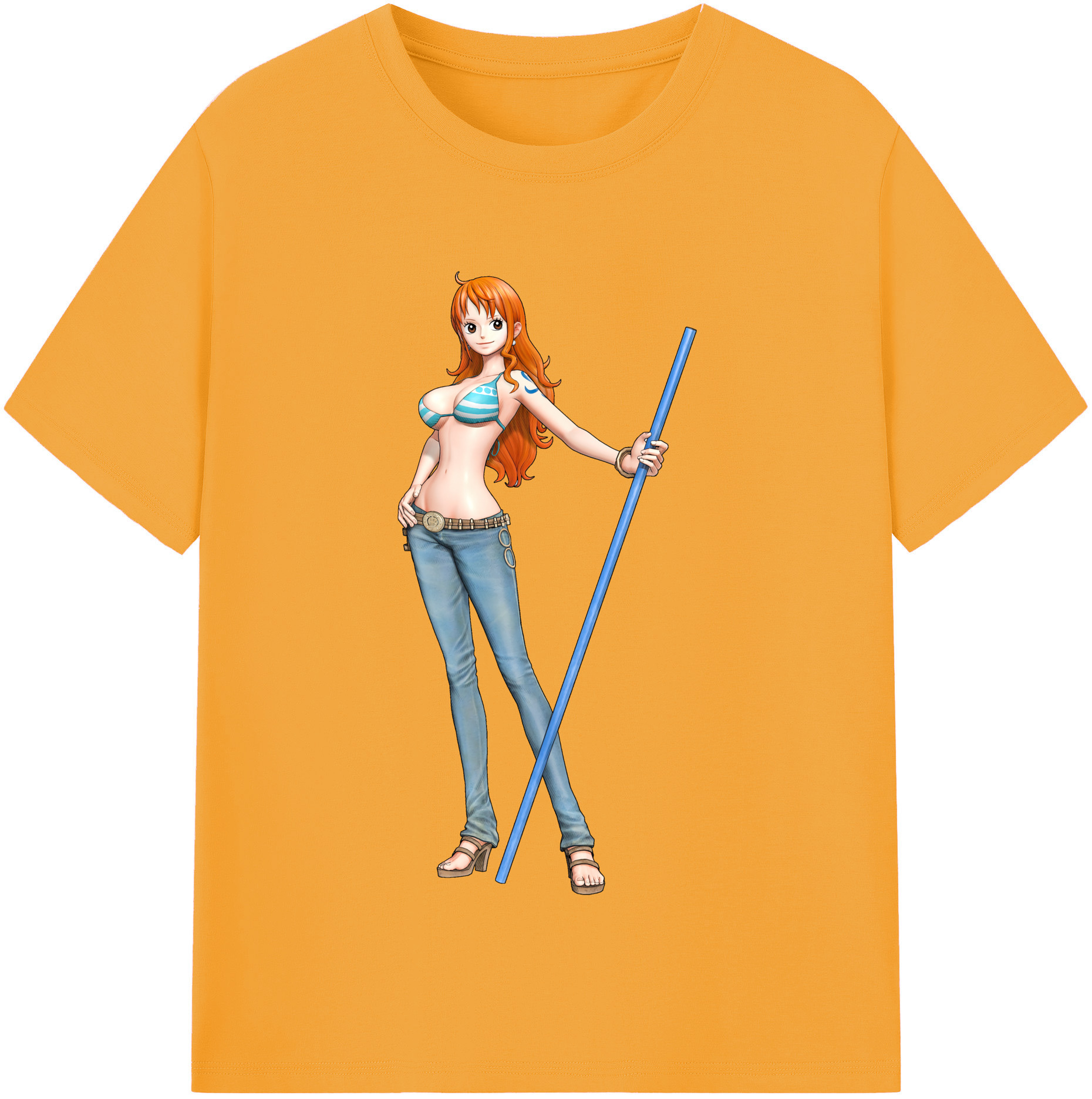 （画像用） ワンピース ナミ ONE PIECE Nami レディースカジュアルプリントTシャツ（綿100％）
