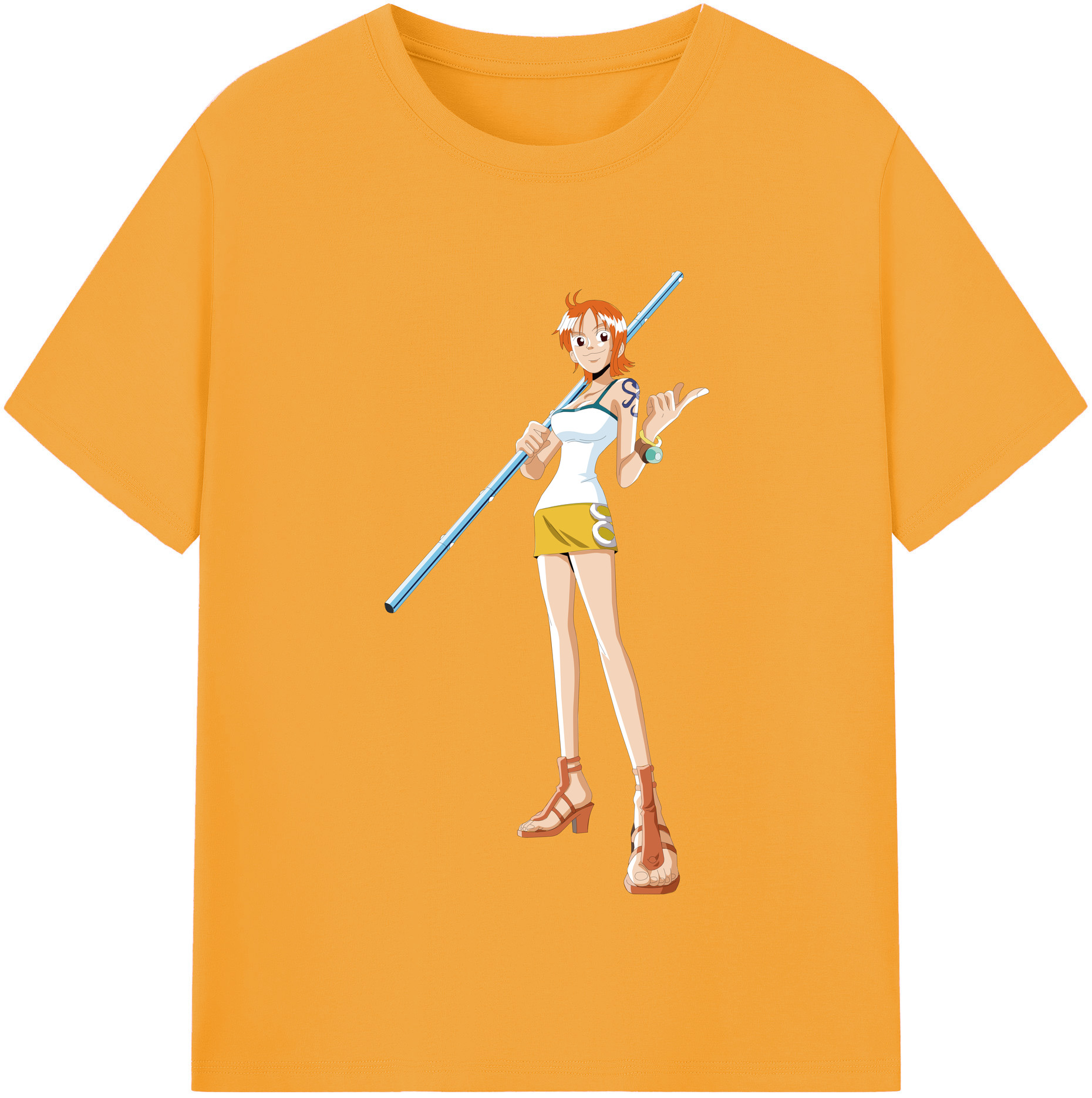 （画像用） ワンピース ナミ ONE PIECE Nami レディースカジュアルプリントTシャツ（綿100％）