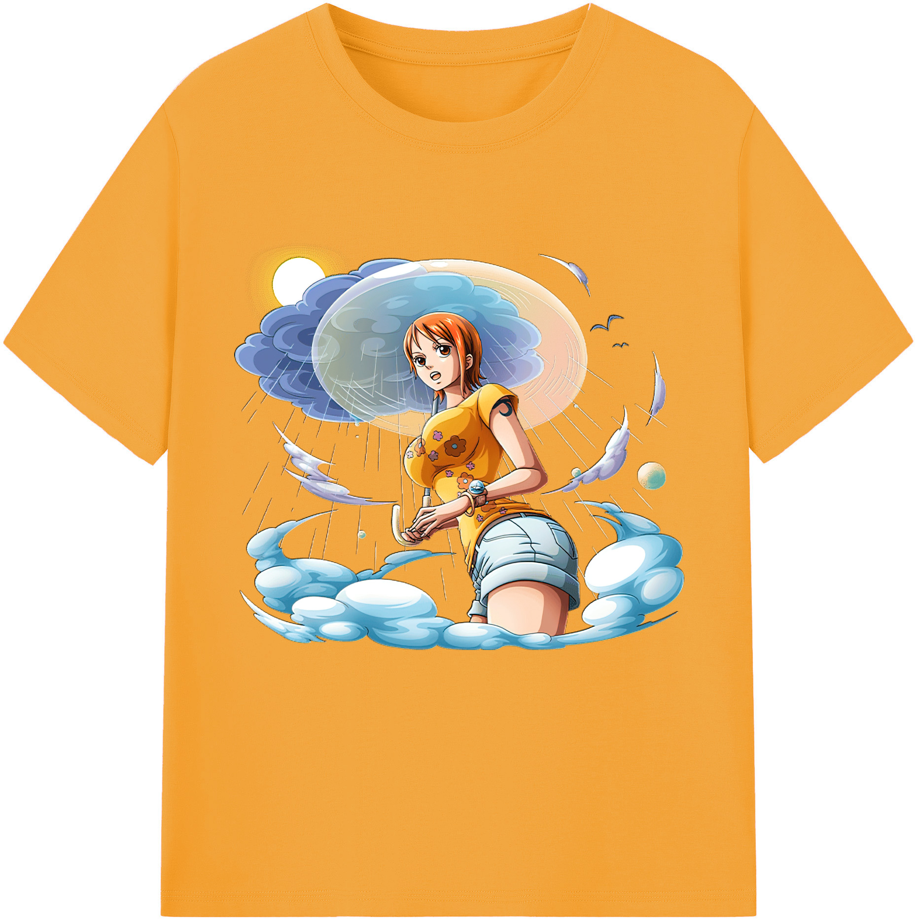 （画像用） ワンピース ナミ ONE PIECE Nami レディースカジュアルプリントTシャツ（綿100％）