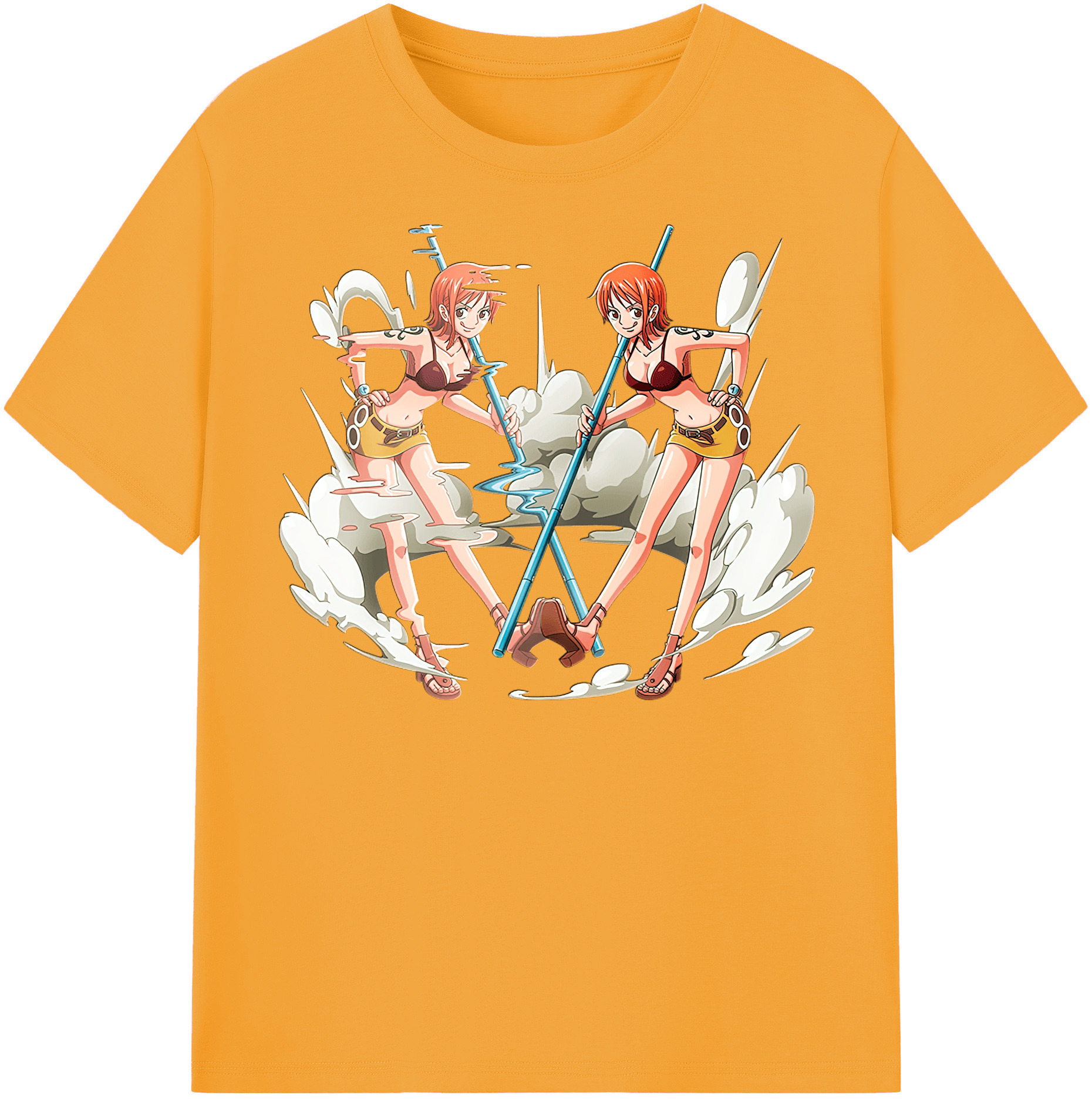 （画像用） ワンピース ナミ ONE PIECE Nami レディースカジュアルプリントTシャツ（綿100％）