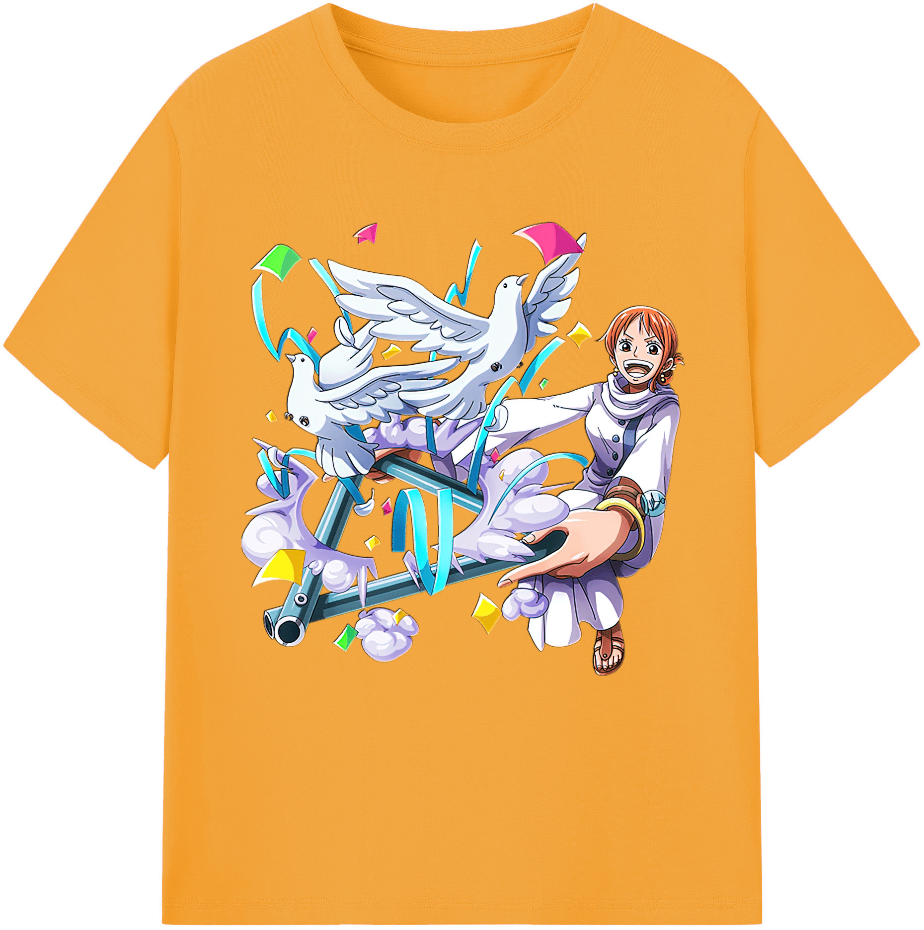 （画像用） ワンピース ナミ ONE PIECE Nami レディースカジュアルプリントTシャツ（綿100％）