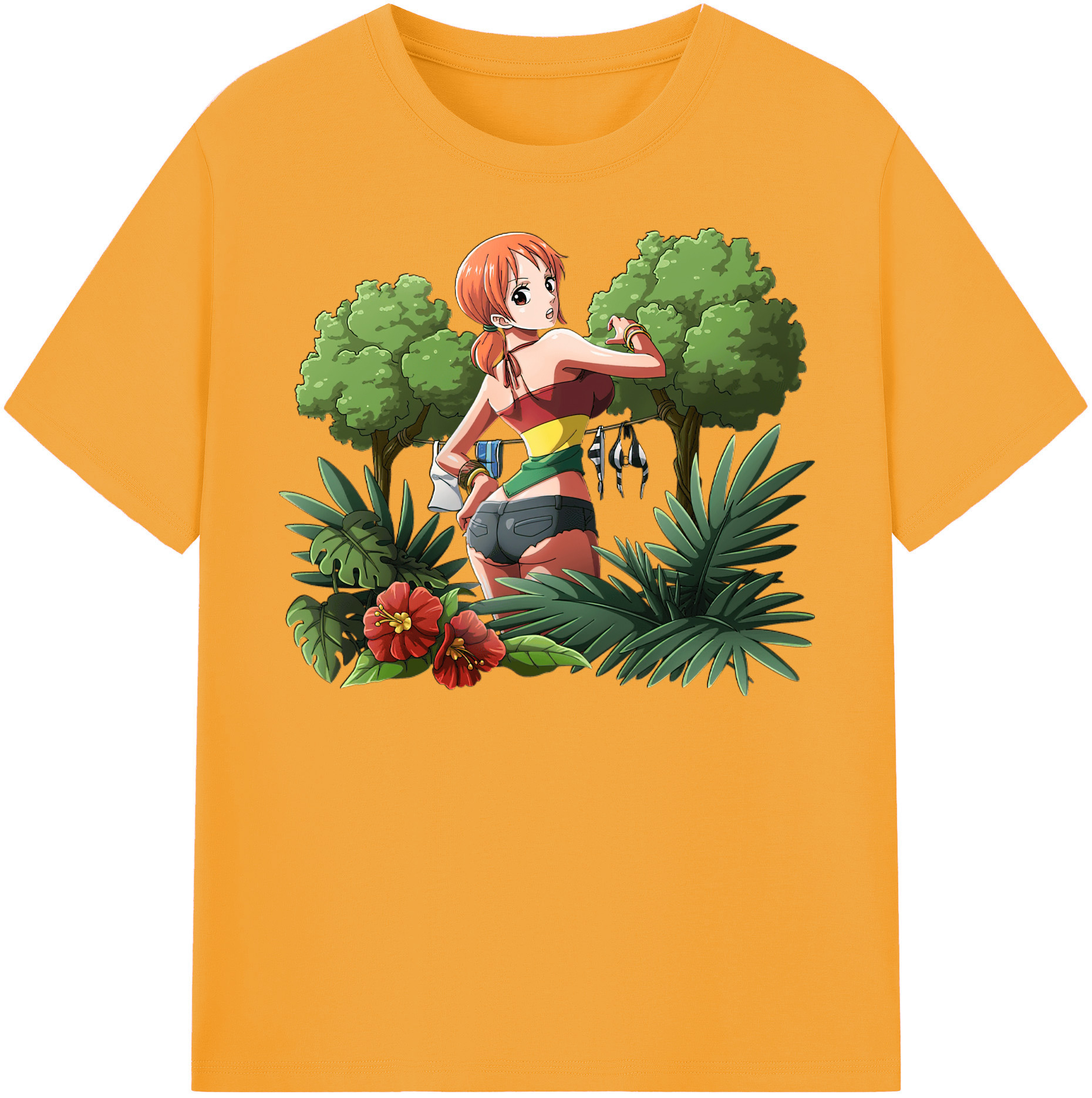 （画像用） ワンピース ナミ ONE PIECE Nami レディースカジュアルプリントTシャツ（綿100％）
