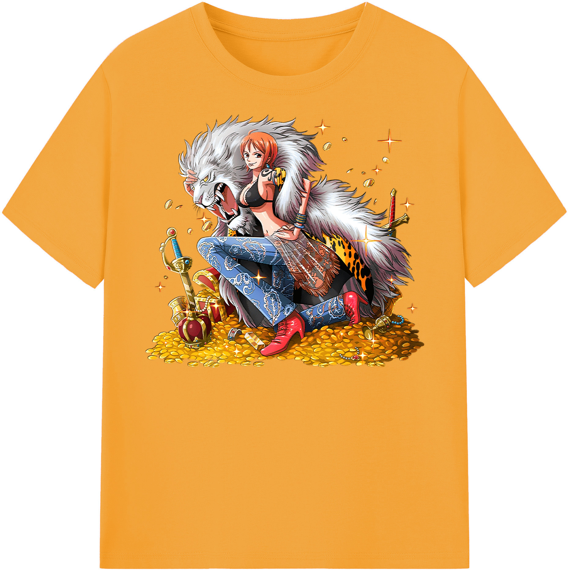 （画像用） ワンピース ナミ ONE PIECE Nami レディースカジュアルプリントTシャツ（綿100％）
