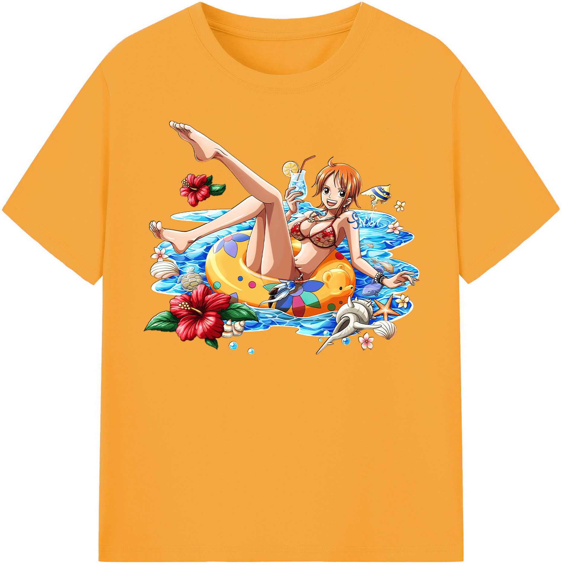 （画像用） ワンピース ナミ ONE PIECE Nami レディースカジュアルプリントTシャツ（綿100％）
