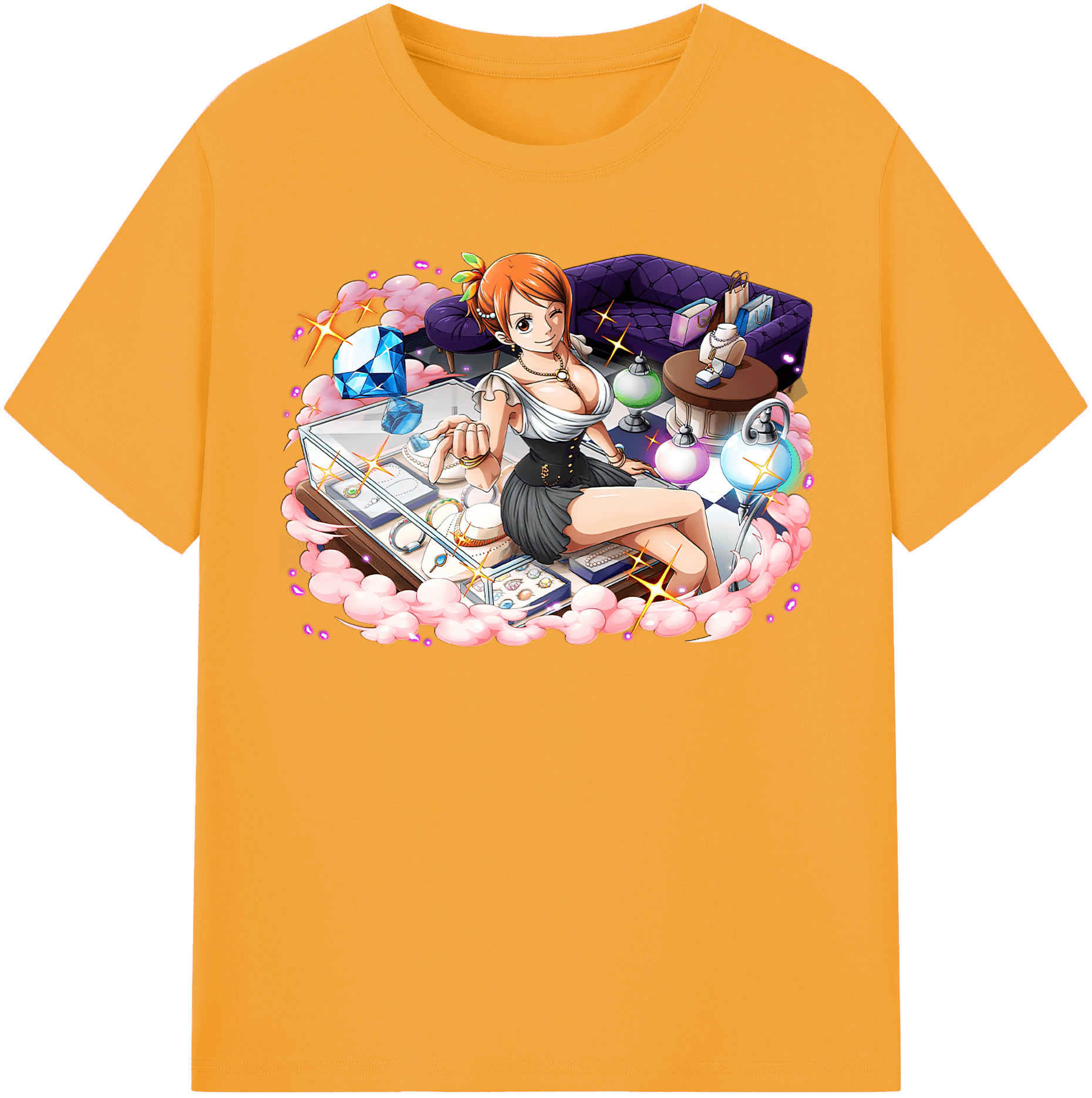 （画像用） ワンピース ナミ ONE PIECE Nami レディースカジュアルプリントTシャツ（綿100％）