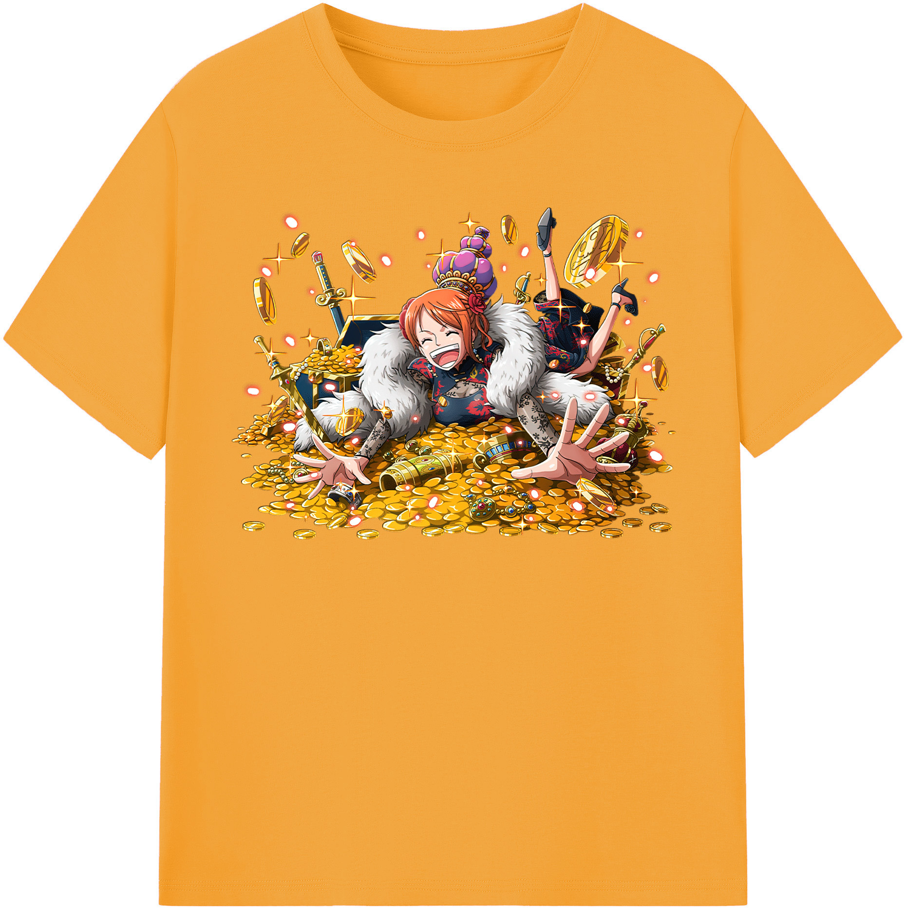 （画像用） ワンピース ナミ ONE PIECE Nami レディースカジュアルプリントTシャツ（綿100％）