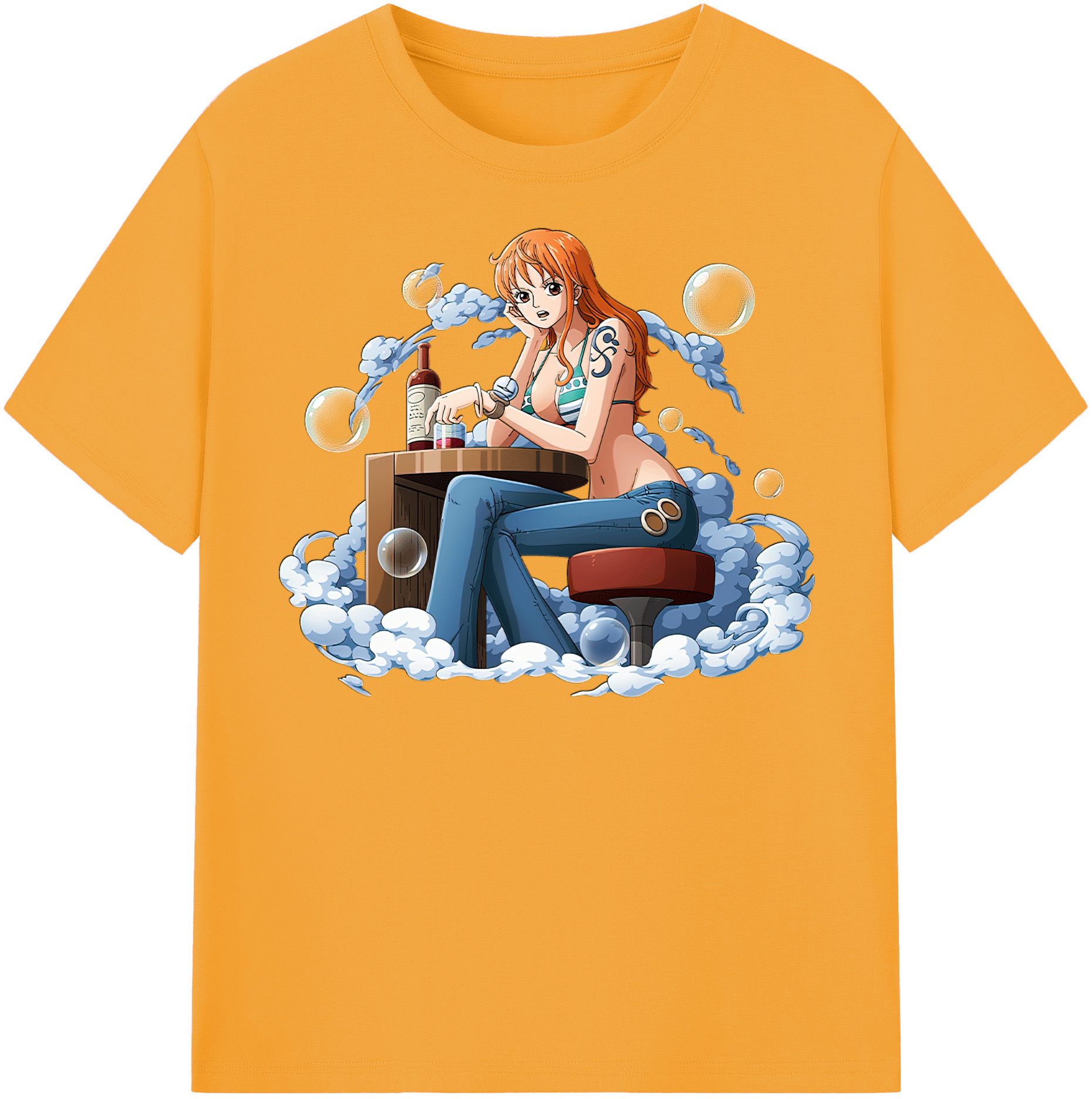 （画像用） ワンピース ナミ ONE PIECE Nami レディースカジュアルプリントTシャツ（綿100％）
