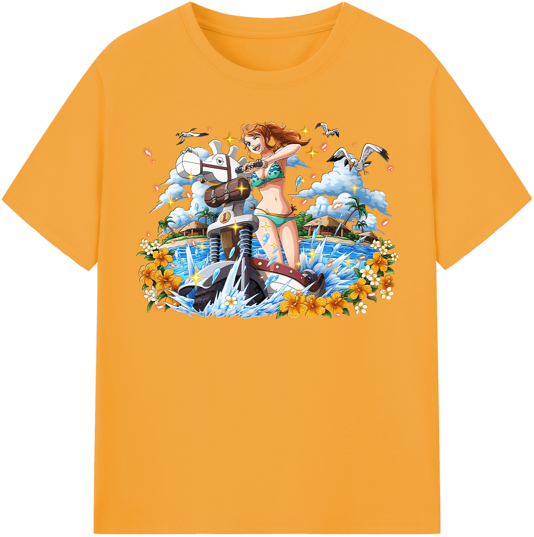 （画像用） ワンピース ナミ ONE PIECE Nami レディースカジュアルプリントTシャツ（綿100％）