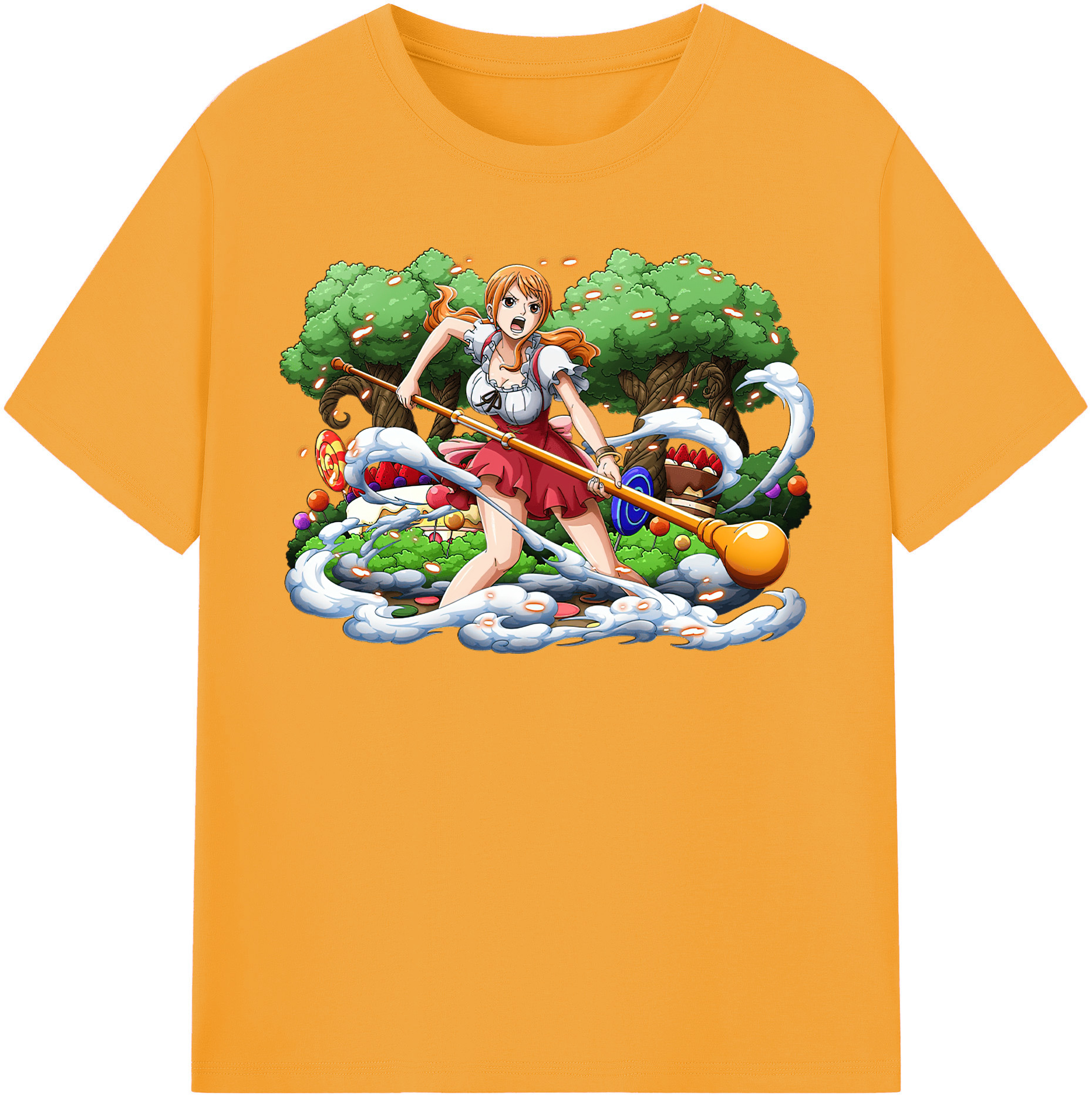 （画像用） ワンピース ナミ ONE PIECE Nami レディースカジュアルプリントTシャツ（綿100％）