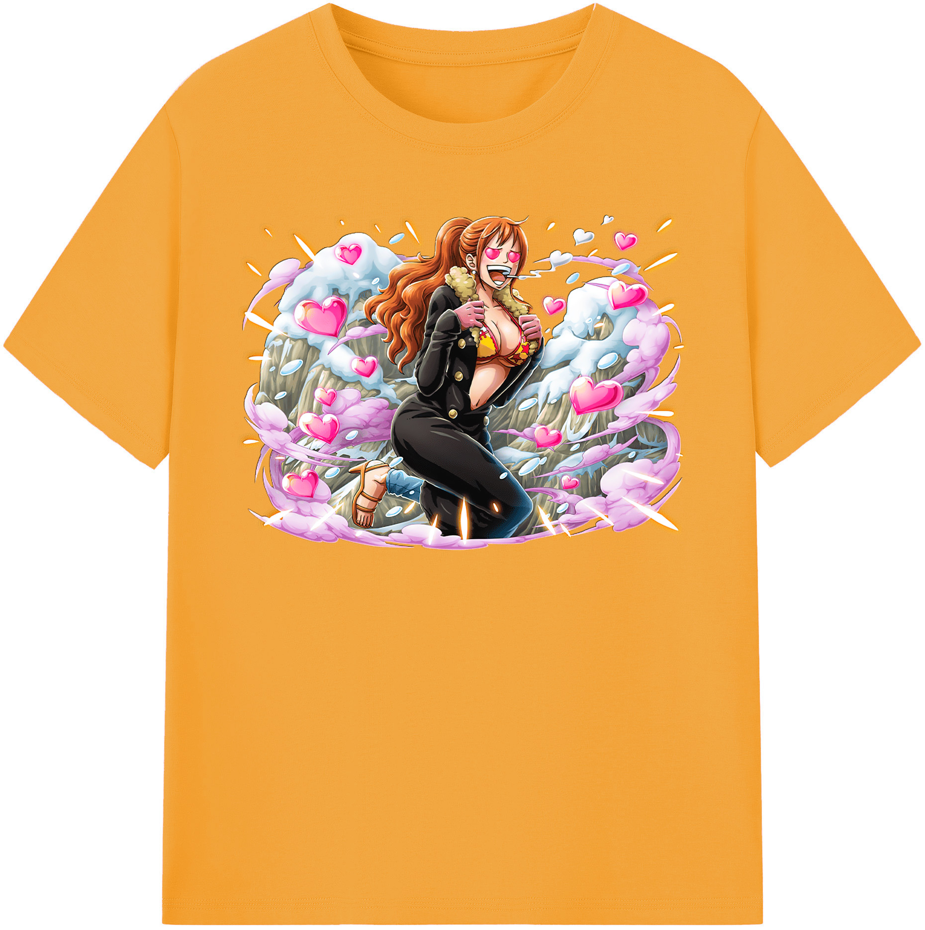 （画像用） ワンピース ナミ ONE PIECE Nami レディースカジュアルプリントTシャツ（綿100％）