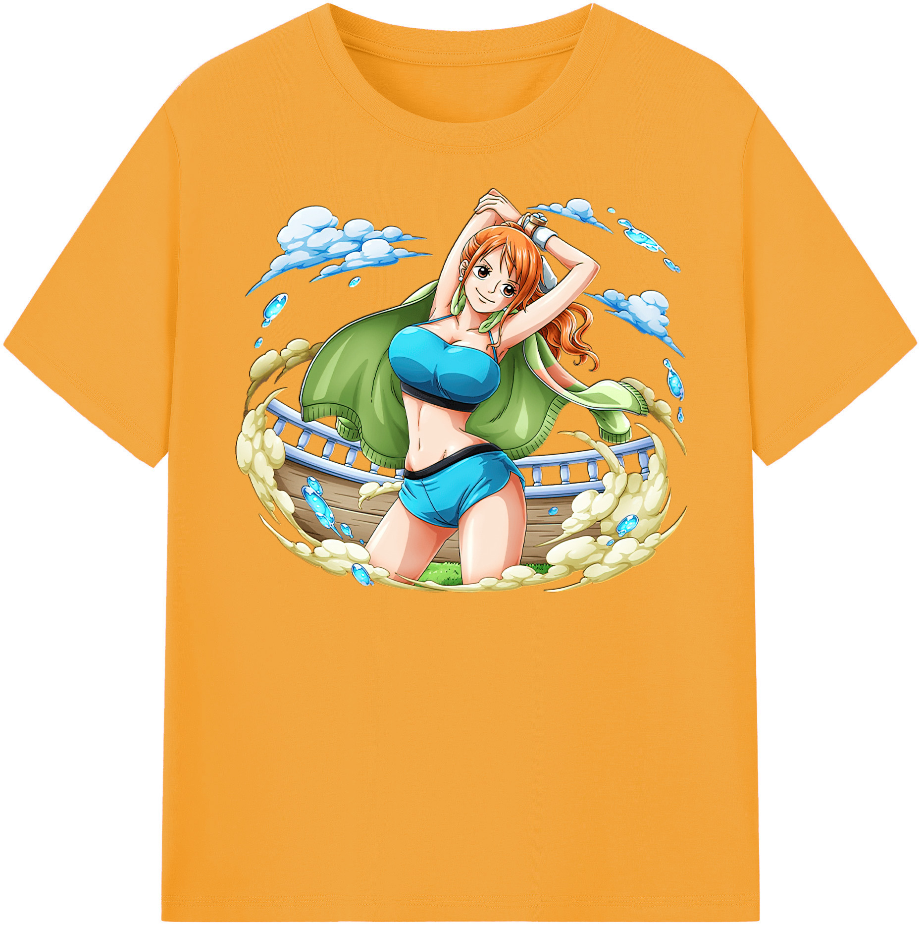 （画像用） ワンピース ナミ ONE PIECE Nami レディースカジュアルプリントTシャツ（綿100％）