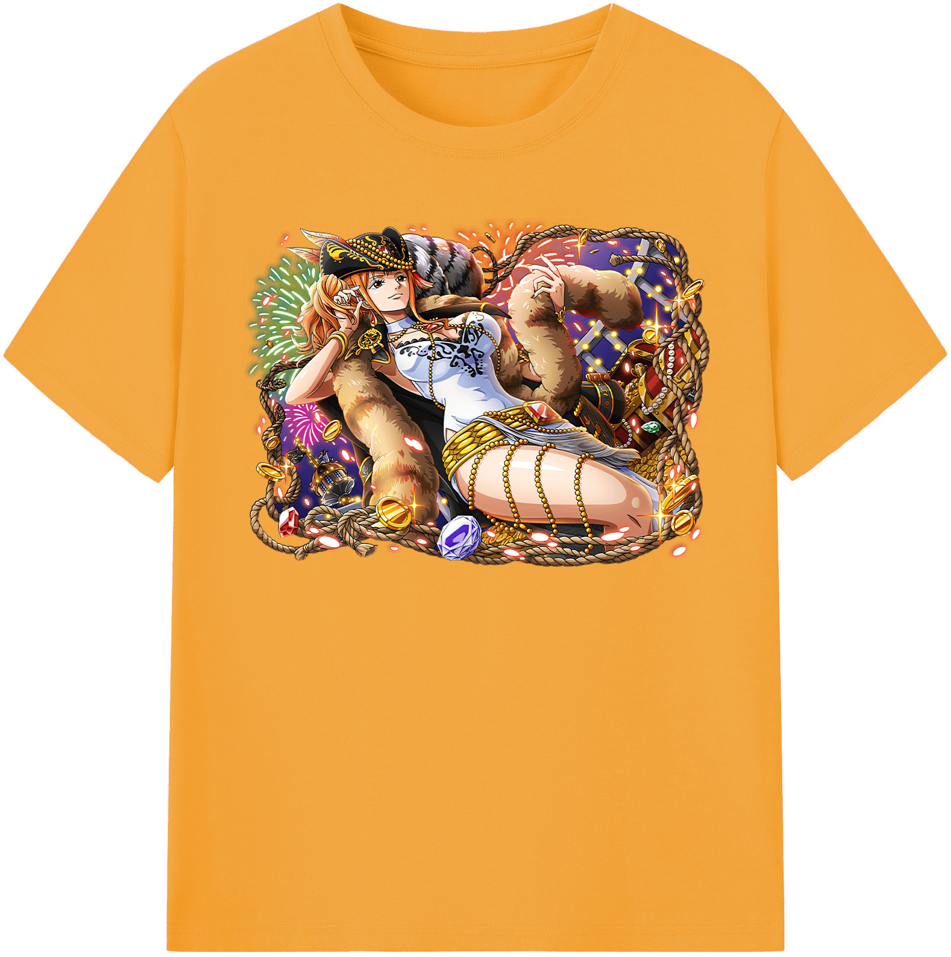 （画像用） ワンピース ナミ ONE PIECE Nami レディースカジュアルプリントTシャツ（綿100％）