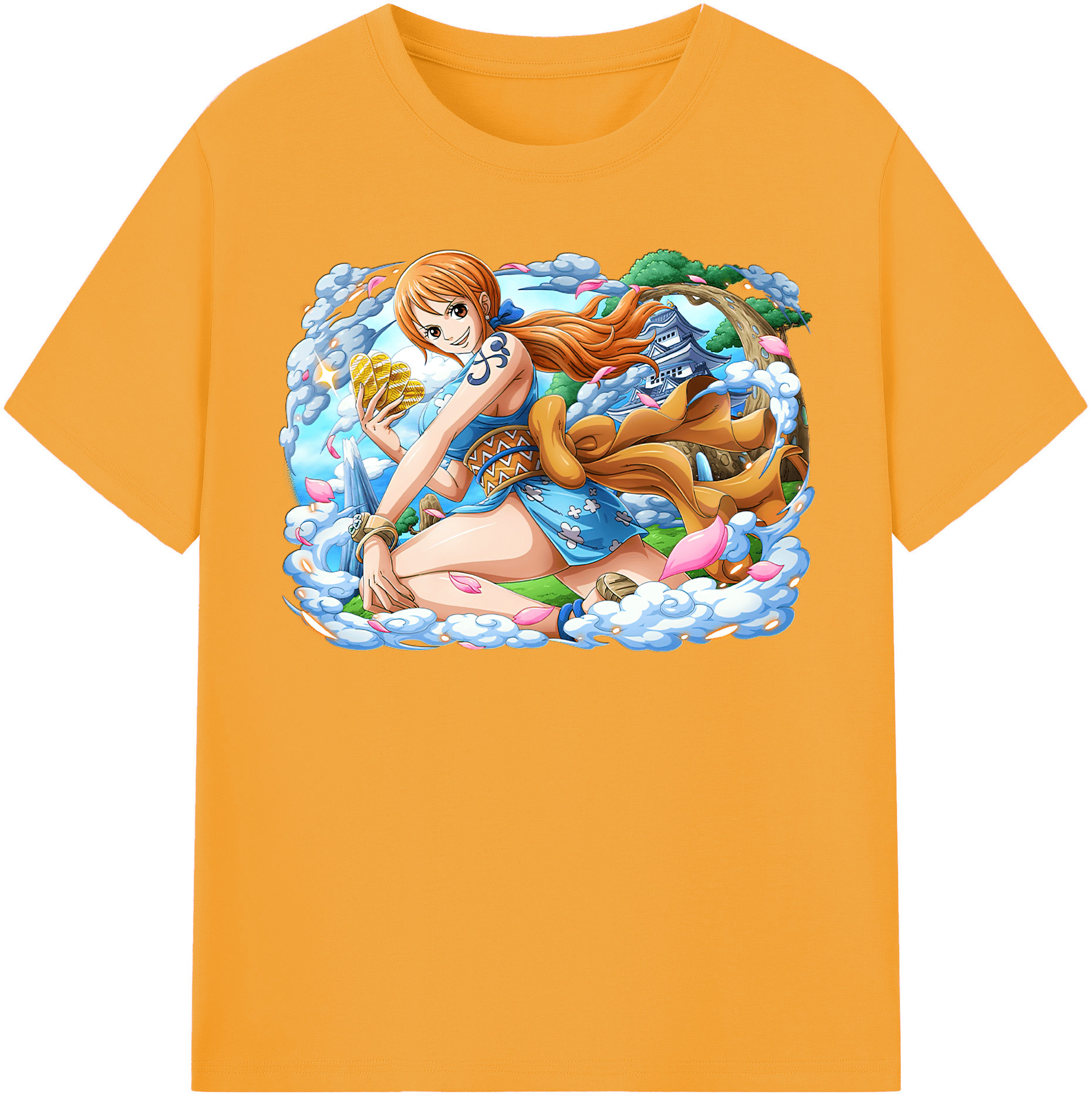 （画像用） ワンピース ナミ ONE PIECE Nami レディースカジュアルプリントTシャツ（綿100％）