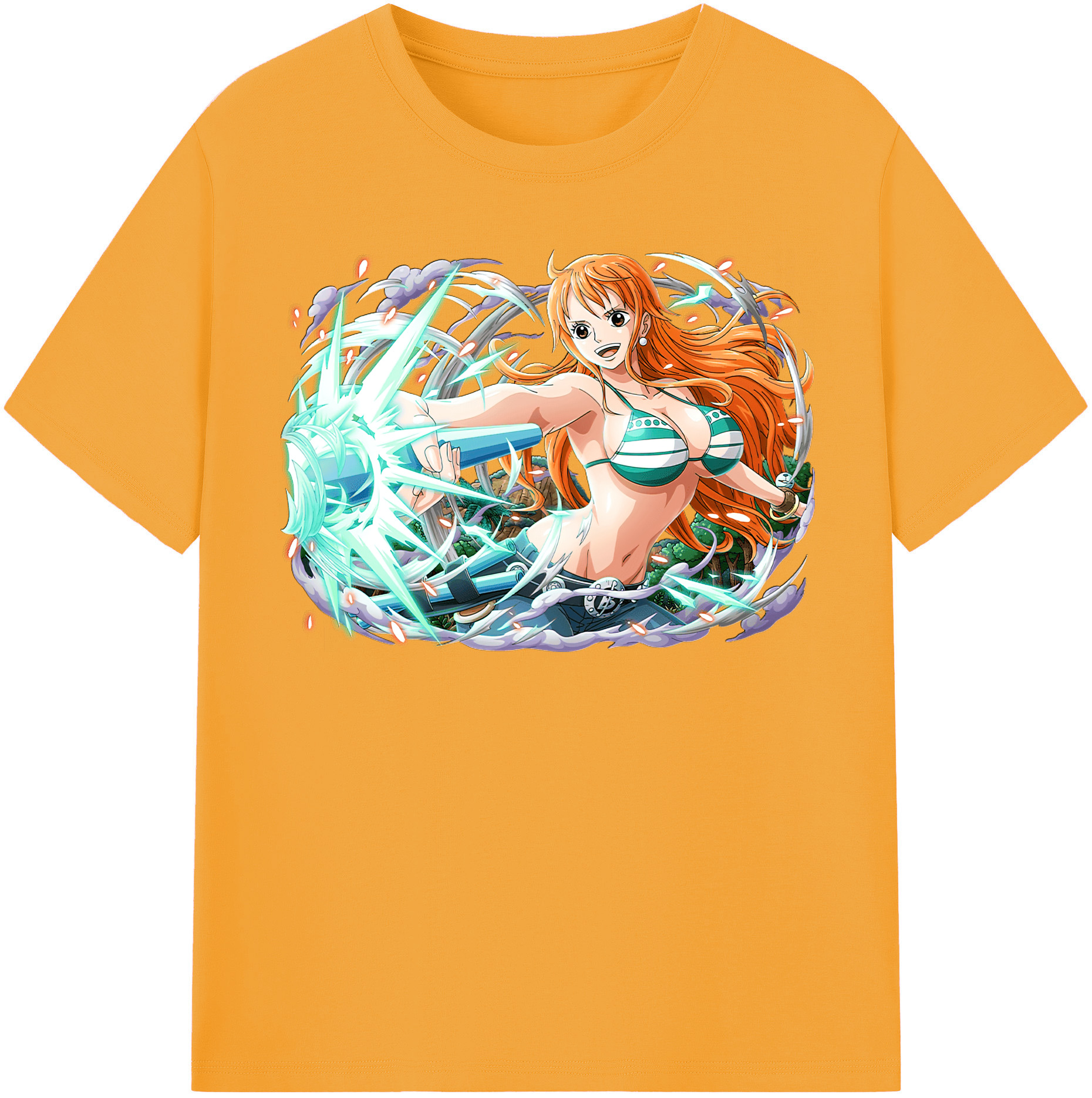（画像用） ワンピース ナミ ONE PIECE Nami レディースカジュアルプリントTシャツ（綿100％）