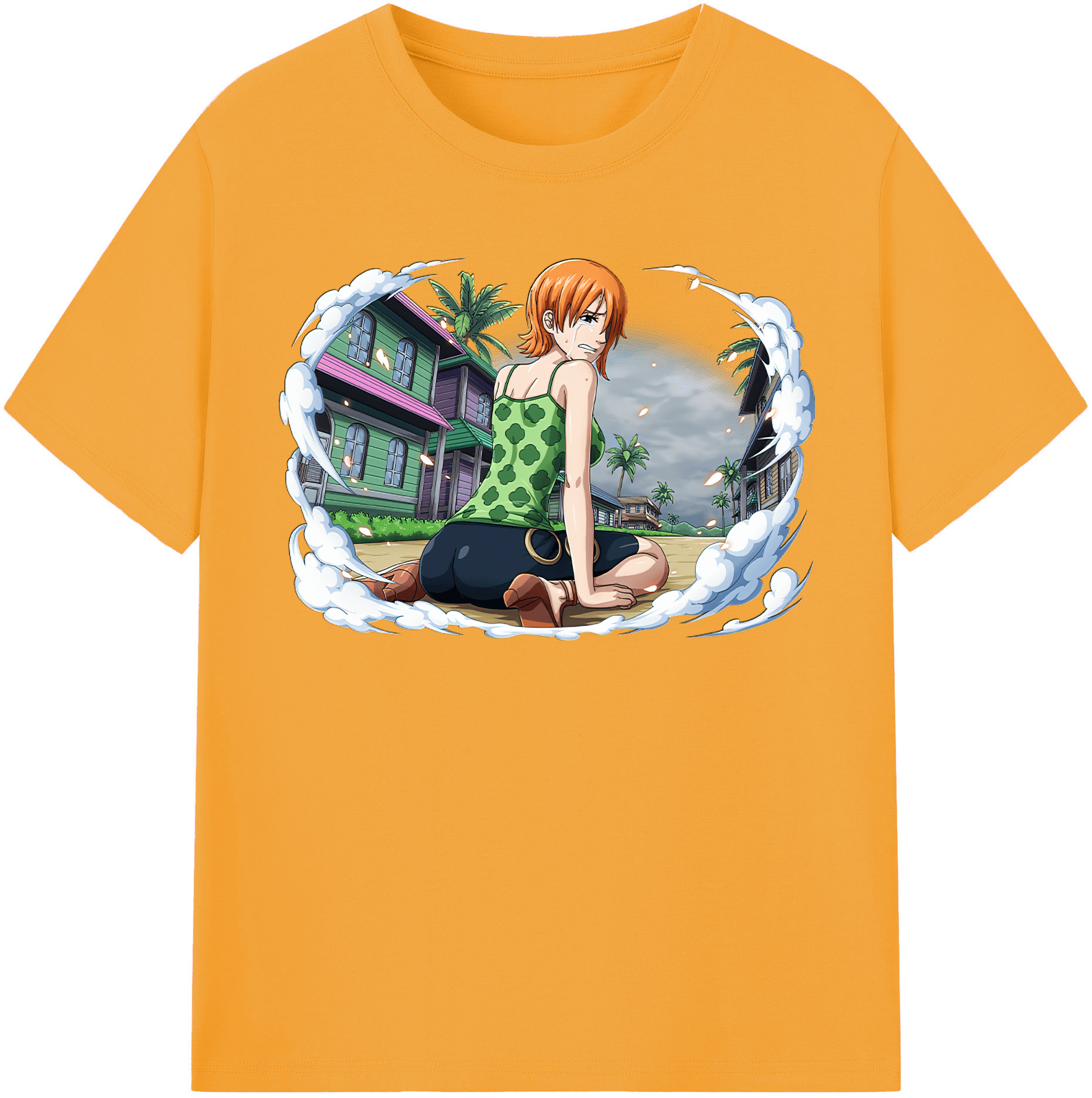 （画像用） ワンピース ナミ ONE PIECE Nami レディースカジュアルプリントTシャツ（綿100％）