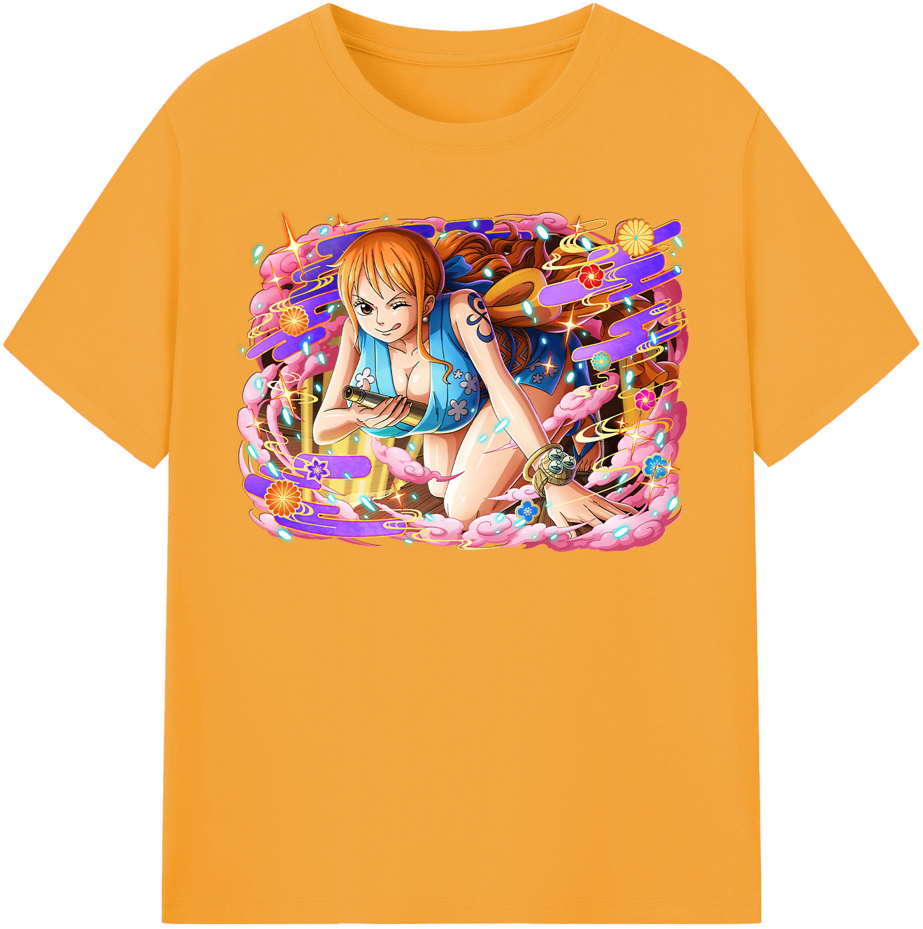 （画像用） ワンピース ナミ ONE PIECE Nami レディースカジュアルプリントTシャツ（綿100％）