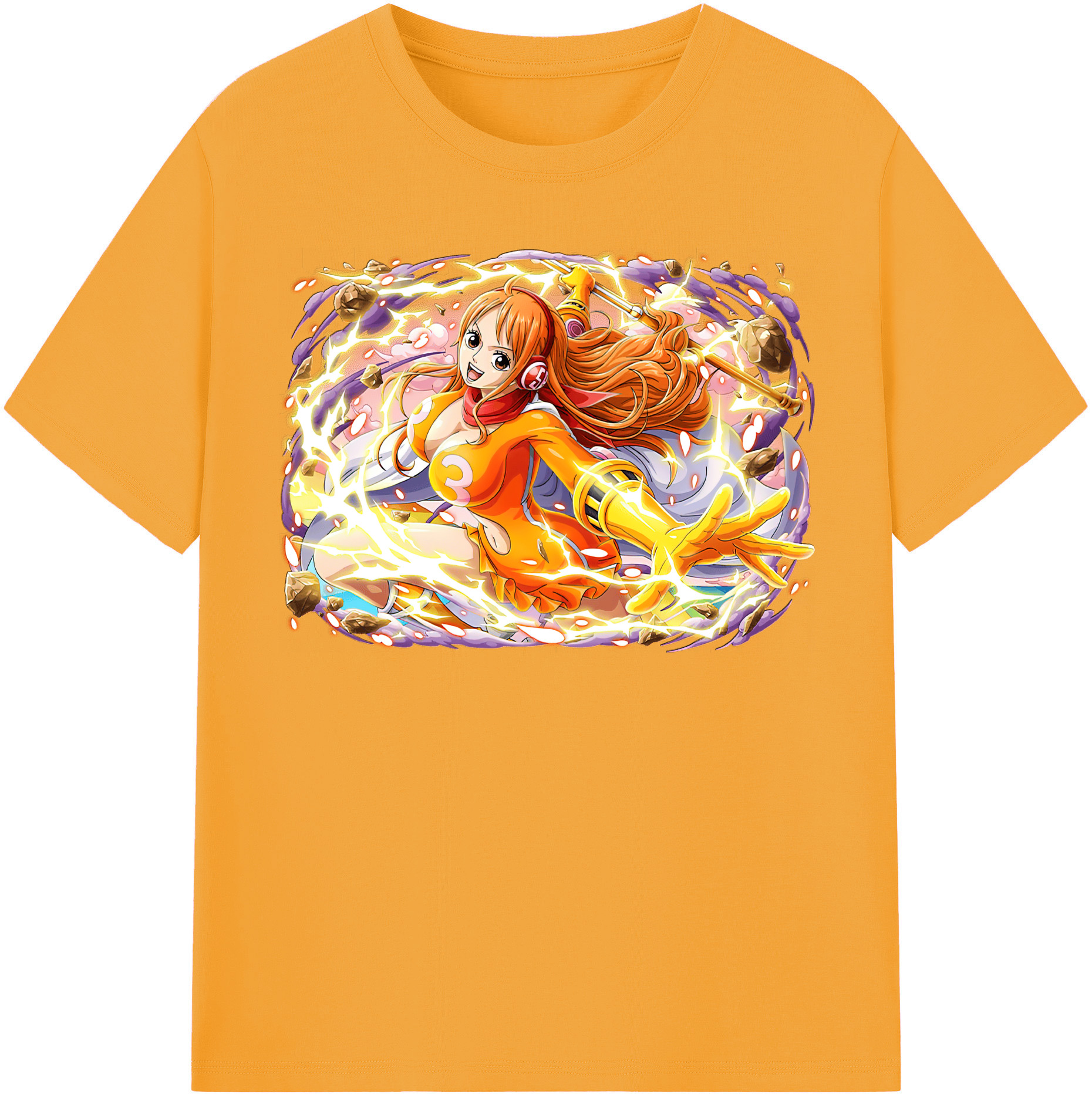 （画像用） ワンピース ナミ ONE PIECE Nami レディースカジュアルプリントTシャツ（綿100％）